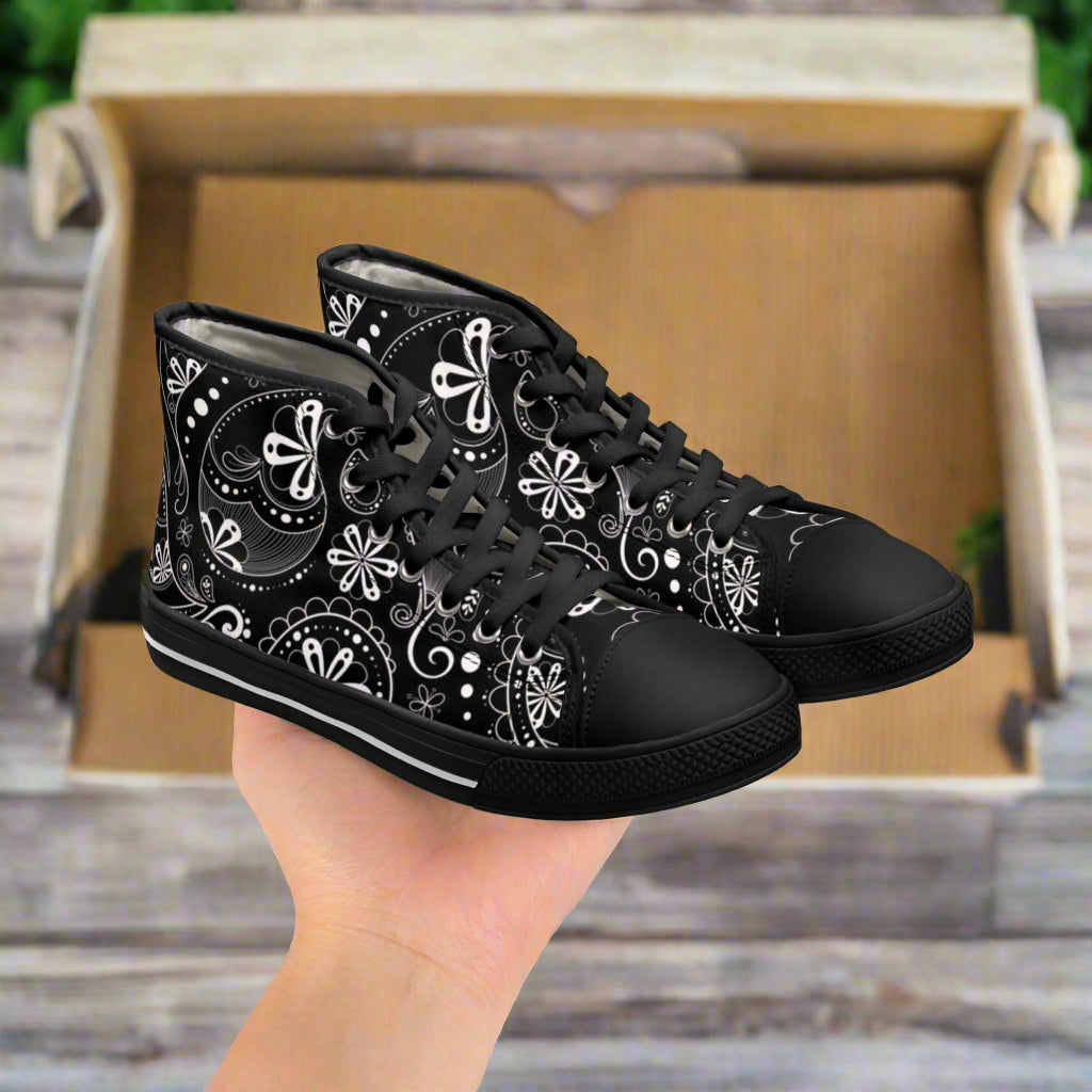 High Top Sneakers | Trendy Floral Patterned Summer Footwear for Women