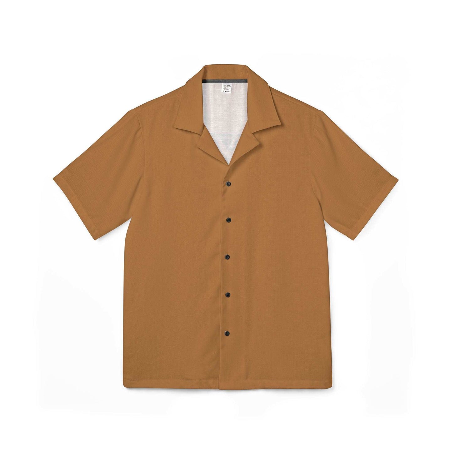 Vintage-inspired Hawaiian camp shirt in brown, men's summer casual button-up shirt, lightweight breathable fabric for beach and vacation wear