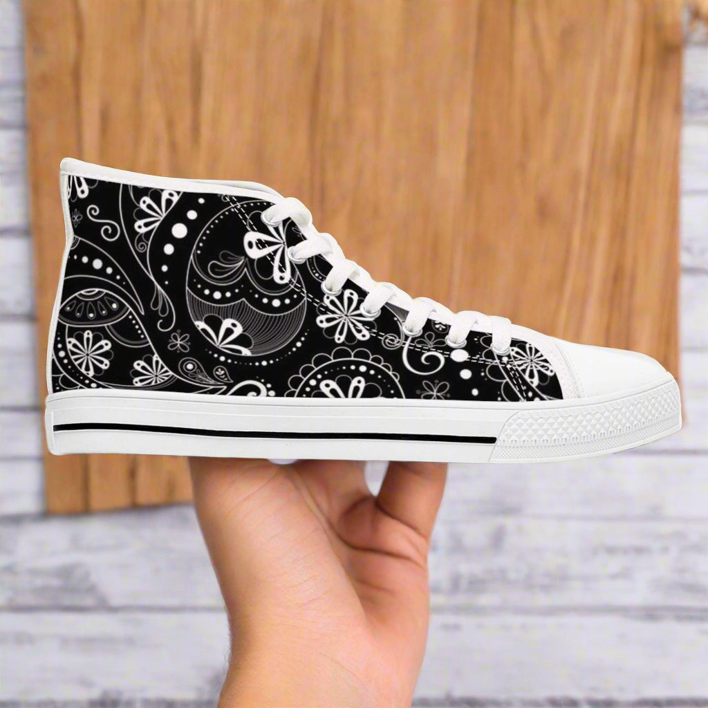 High Top Sneakers | Trendy Floral Patterned Summer Footwear for Women