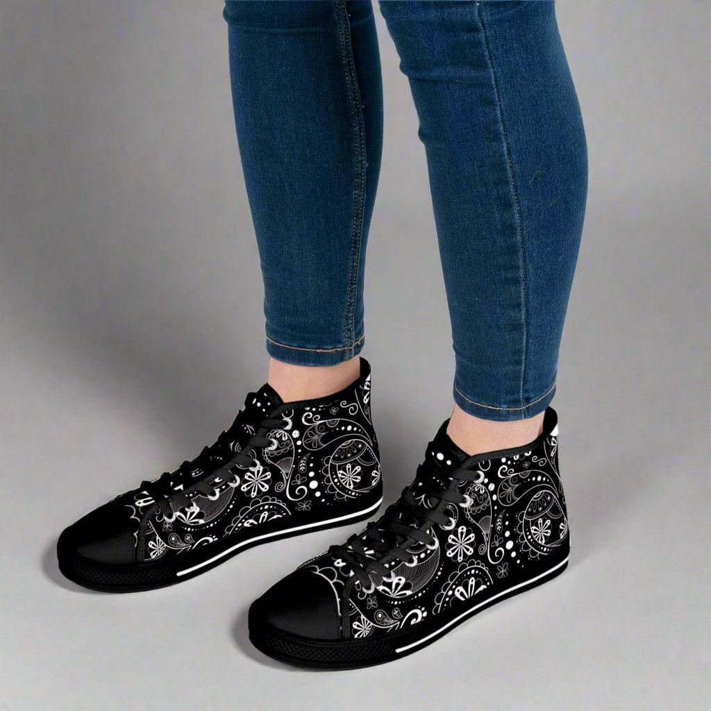 High Top Sneakers | Trendy Floral Patterned Summer Footwear for Women