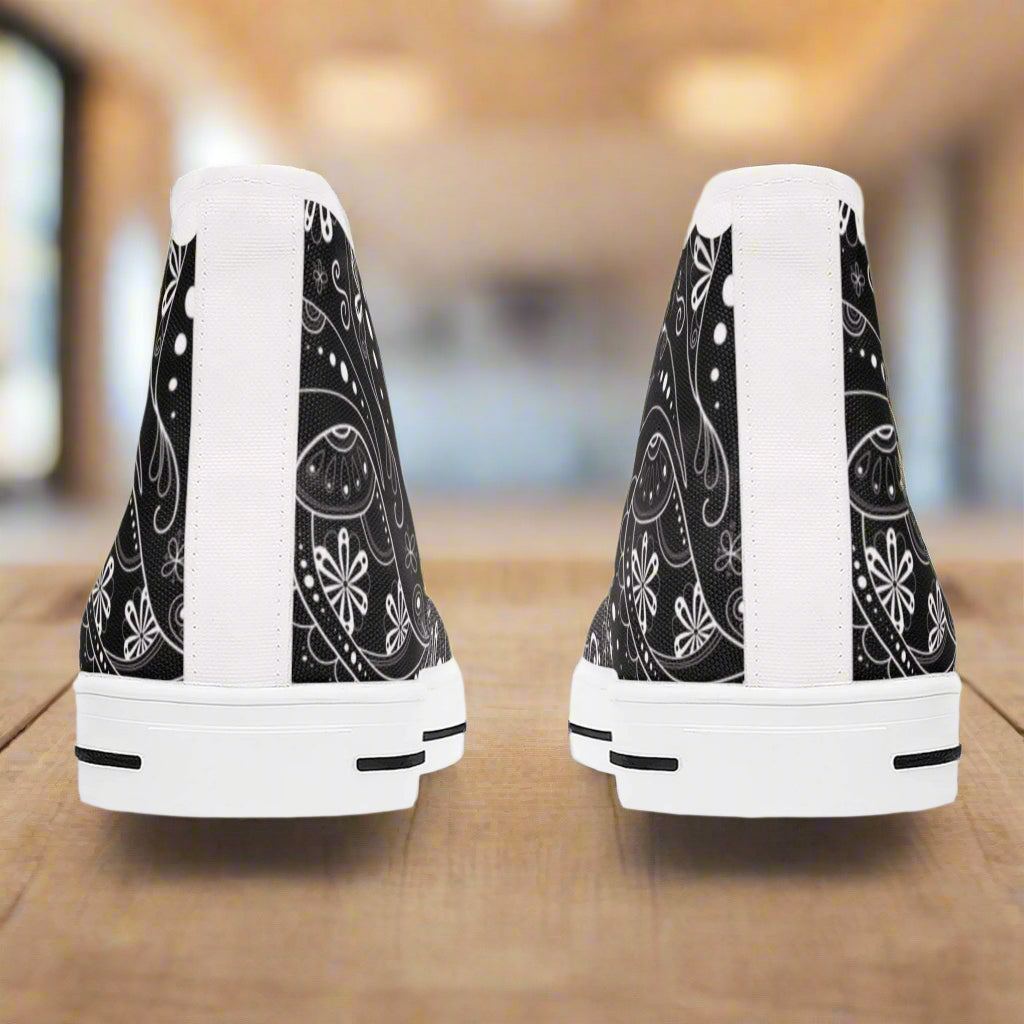 High Top Sneakers | Trendy Floral Patterned Summer Footwear for Women