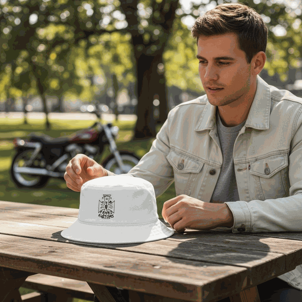 Trendy Custom Embroidered Bucket Hat, Ripps and Yanks Kustoms Logo