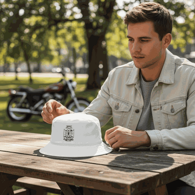 Trendy Custom Embroidered Bucket Hat, Ripps and Yanks Kustoms Logo