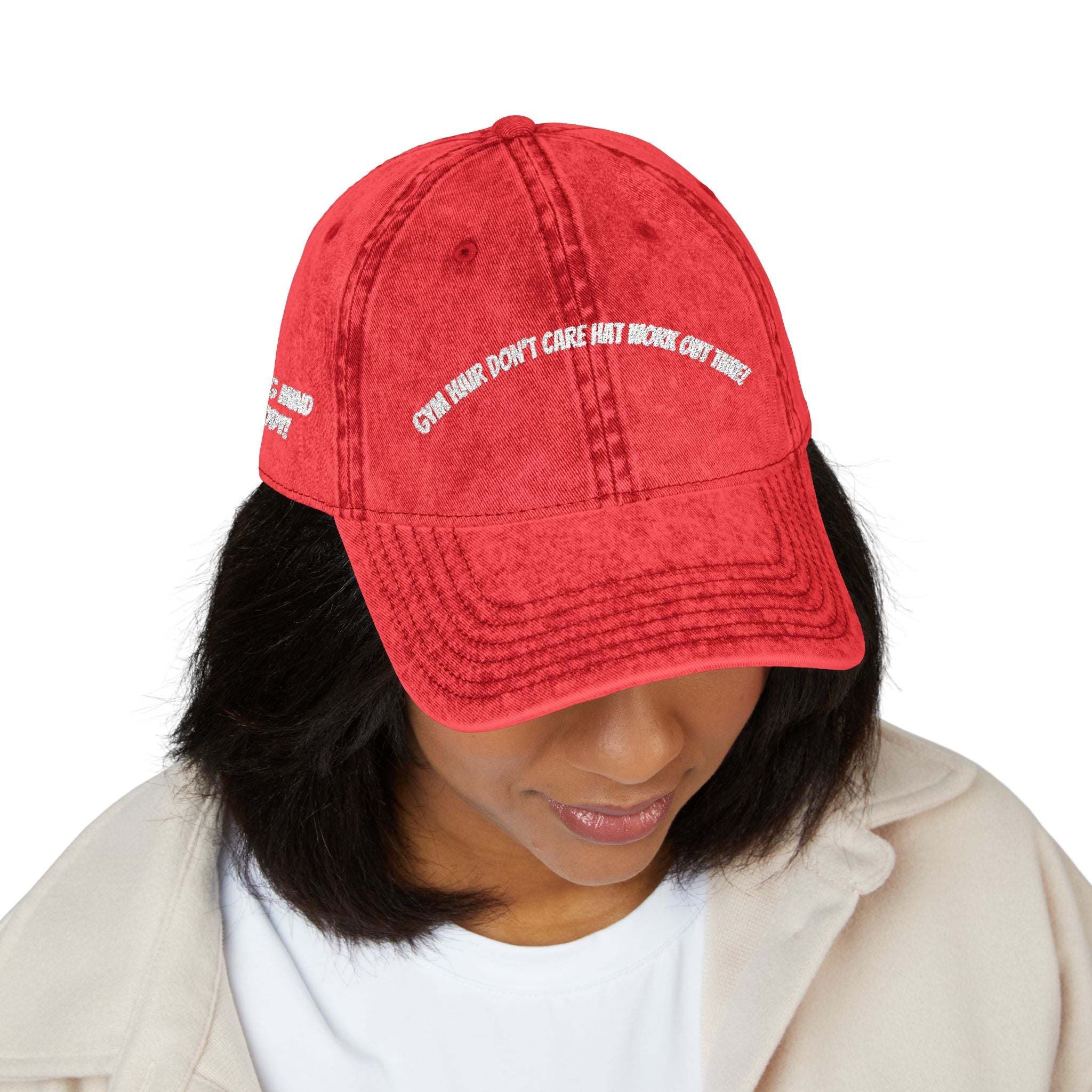 Vintage Embroidered Cap with Quirky Slogans