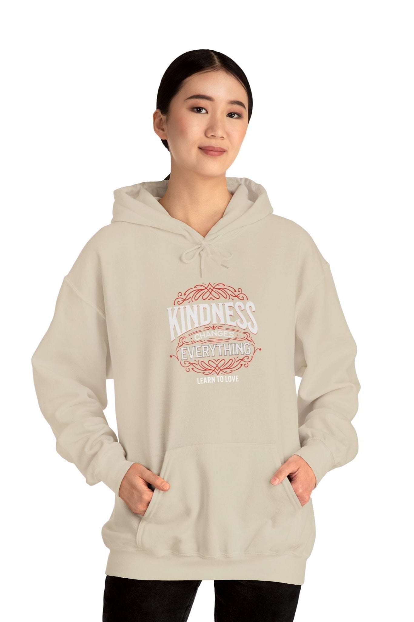 Love HoodieLeanne Roberts DesignsKindness Changes Everything Learn to Love HoodieStay warm and spread positivity with this 'Kindness Changes Everything Learn to Love' Hoodie. This hoodie radiates warmth and comfort, perfect for lounging at home o