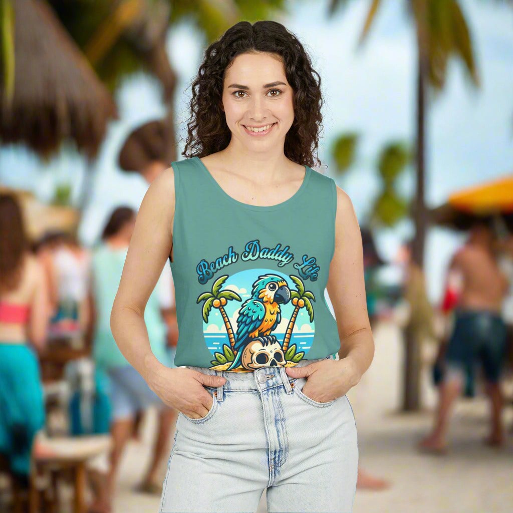 Beach Daddy Life Tank TopLeanne Roberts DesignsBeach Daddy Life Tank TopXS
S
M
L
XL
2XL
3XL




Width, in
16.50
17.50
19.50
21.25
23.00
25.00
27.00


Length, in
25.25
26.62
28.00
29.37
30.75
31.62
32.50



The Beach Daddy Life Tank Top e