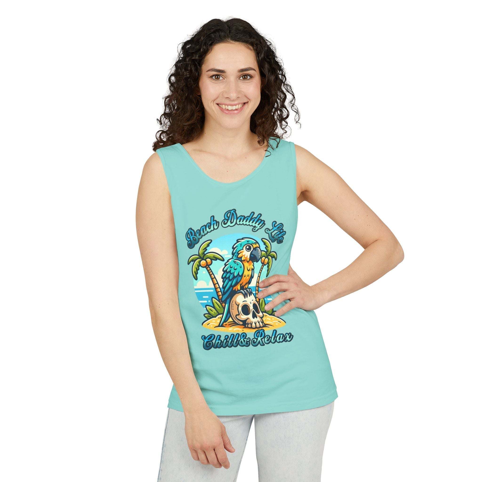 Beach Daddy Life Tank TopLeanne Roberts DesignsBeach Daddy Life Tank TopXS
S
M
L
XL
2XL
3XL




Width, in
16.50
17.50
19.50
21.25
23.00
25.00
27.00


Length, in
25.25
26.62
28.00
29.37
30.75
31.62
32.50



The Beach Daddy Life Tank Top e