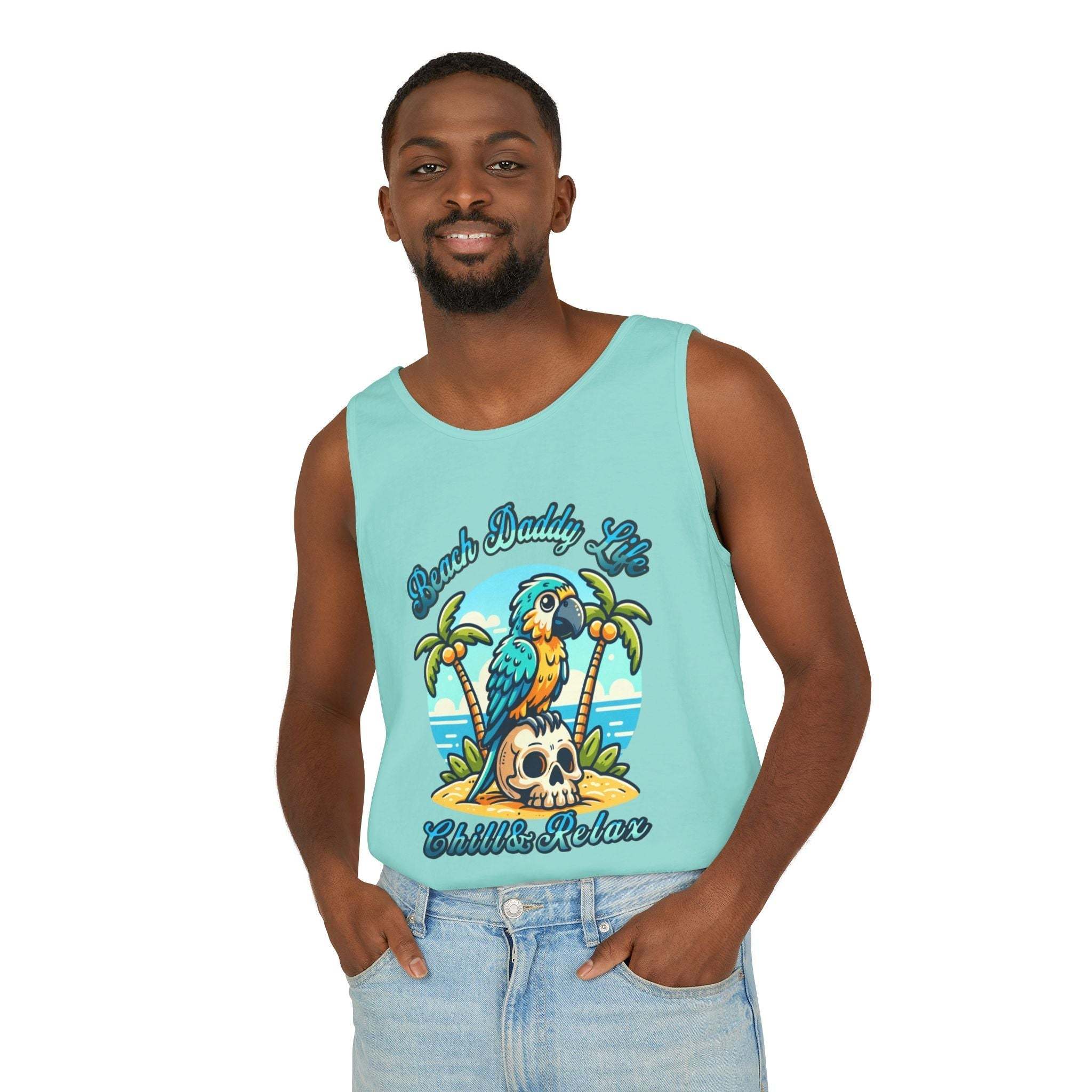 Beach Daddy Life Tank TopLeanne Roberts DesignsBeach Daddy Life Tank TopXS
S
M
L
XL
2XL
3XL




Width, in
16.50
17.50
19.50
21.25
23.00
25.00
27.00


Length, in
25.25
26.62
28.00
29.37
30.75
31.62
32.50



The Beach Daddy Life Tank Top e