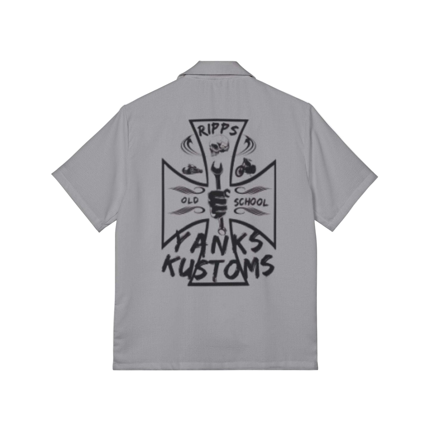 Men's Hawaiian camp shirt in solid gray with short sleeves 