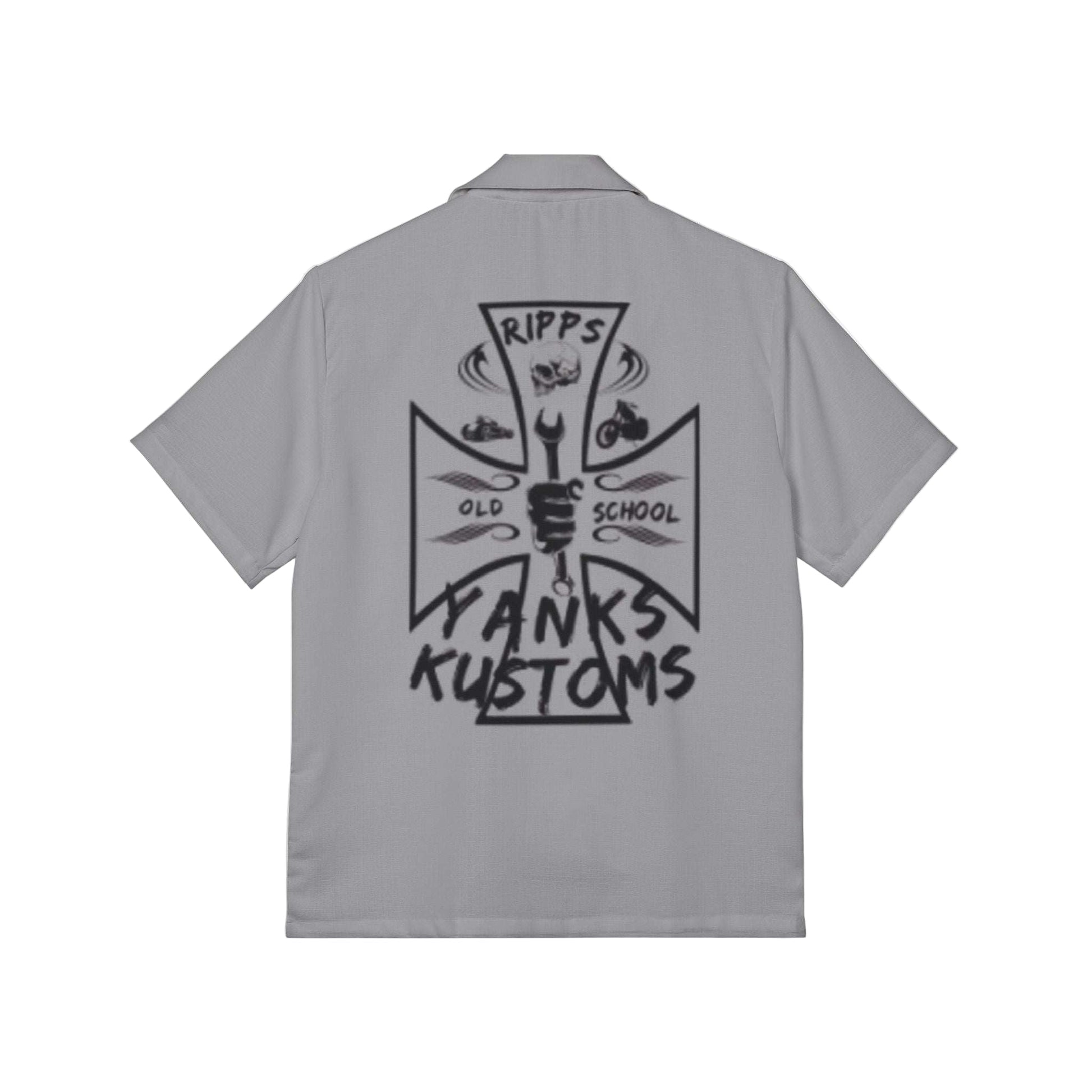 Men's Hawaiian camp shirt in solid gray with short sleeves 