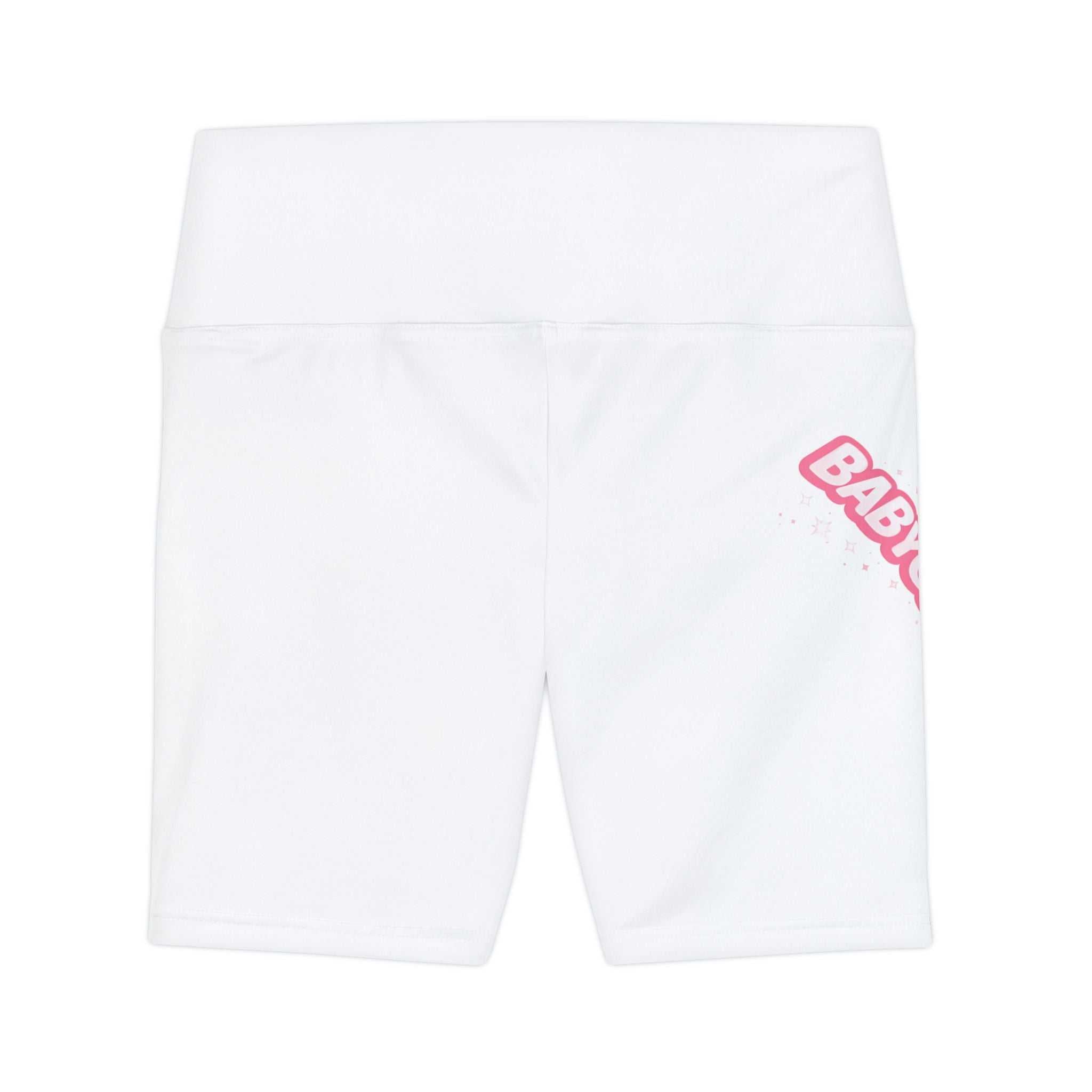 Workout Shorts — 'Baby Girl Energy' Pink Graphic Activewear