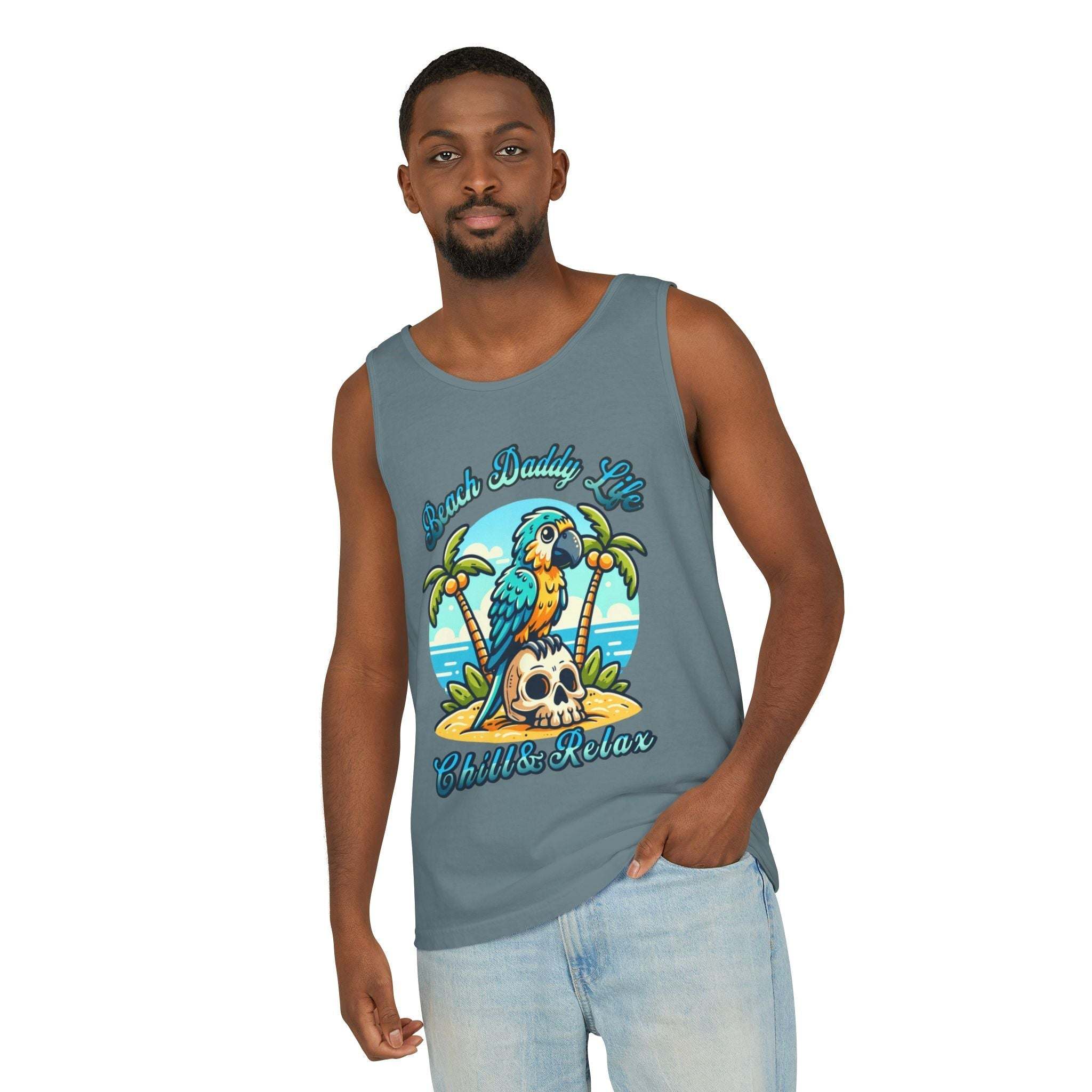 Beach Daddy Life Tank TopLeanne Roberts DesignsBeach Daddy Life Tank TopXS
S
M
L
XL
2XL
3XL




Width, in
16.50
17.50
19.50
21.25
23.00
25.00
27.00


Length, in
25.25
26.62
28.00
29.37
30.75
31.62
32.50



The Beach Daddy Life Tank Top e