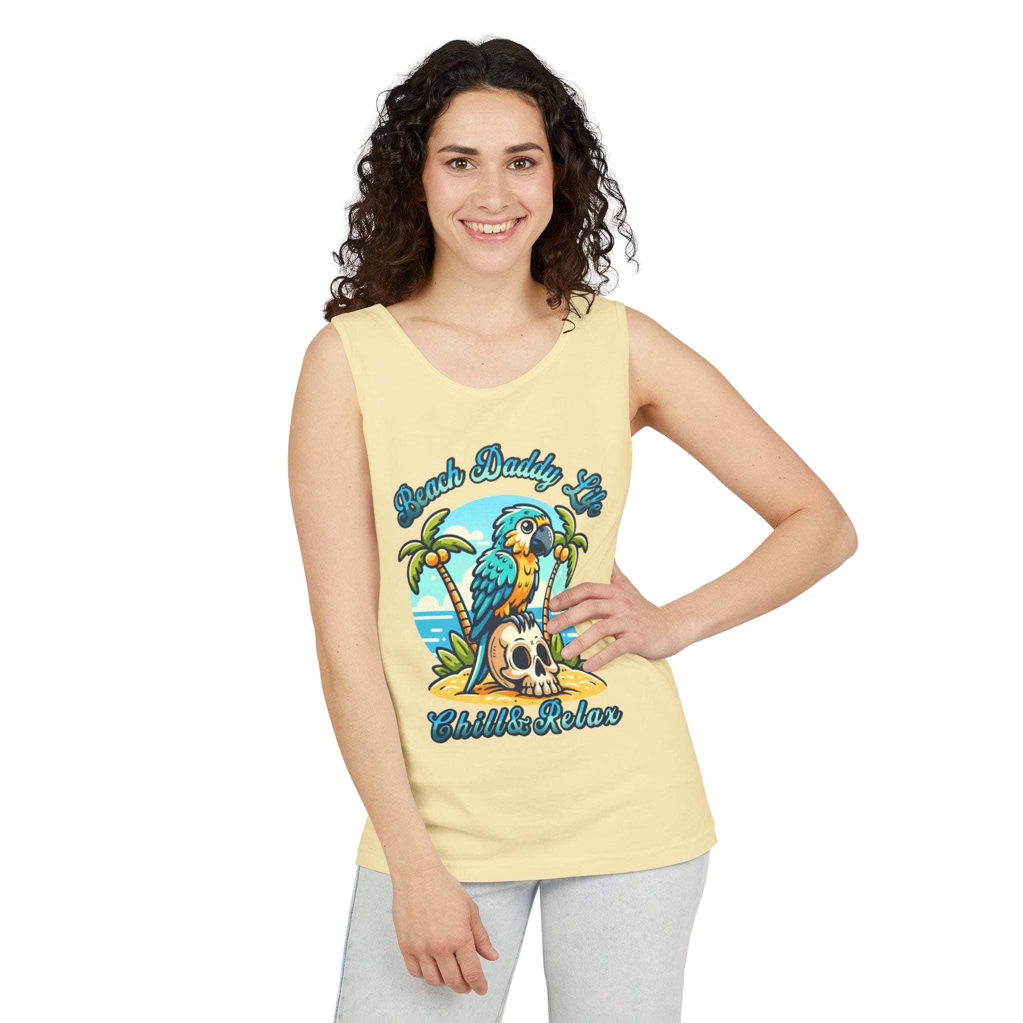 Beach Daddy Life Tank TopLeanne Roberts DesignsBeach Daddy Life Tank TopXS
S
M
L
XL
2XL
3XL




Width, in
16.50
17.50
19.50
21.25
23.00
25.00
27.00


Length, in
25.25
26.62
28.00
29.37
30.75
31.62
32.50



The Beach Daddy Life Tank Top e