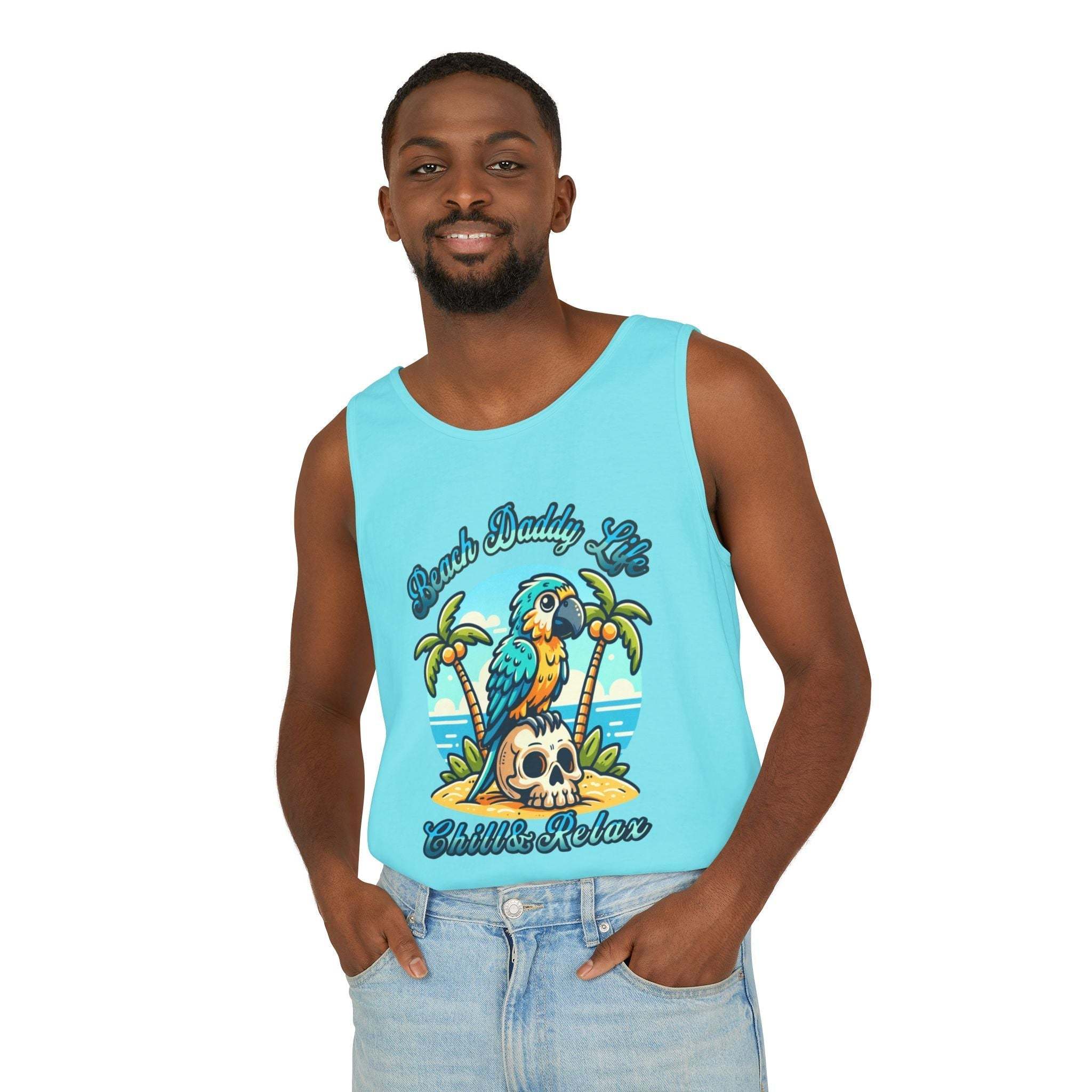 Beach Daddy Life Tank TopLeanne Roberts DesignsBeach Daddy Life Tank TopXS
S
M
L
XL
2XL
3XL




Width, in
16.50
17.50
19.50
21.25
23.00
25.00
27.00


Length, in
25.25
26.62
28.00
29.37
30.75
31.62
32.50



The Beach Daddy Life Tank Top e