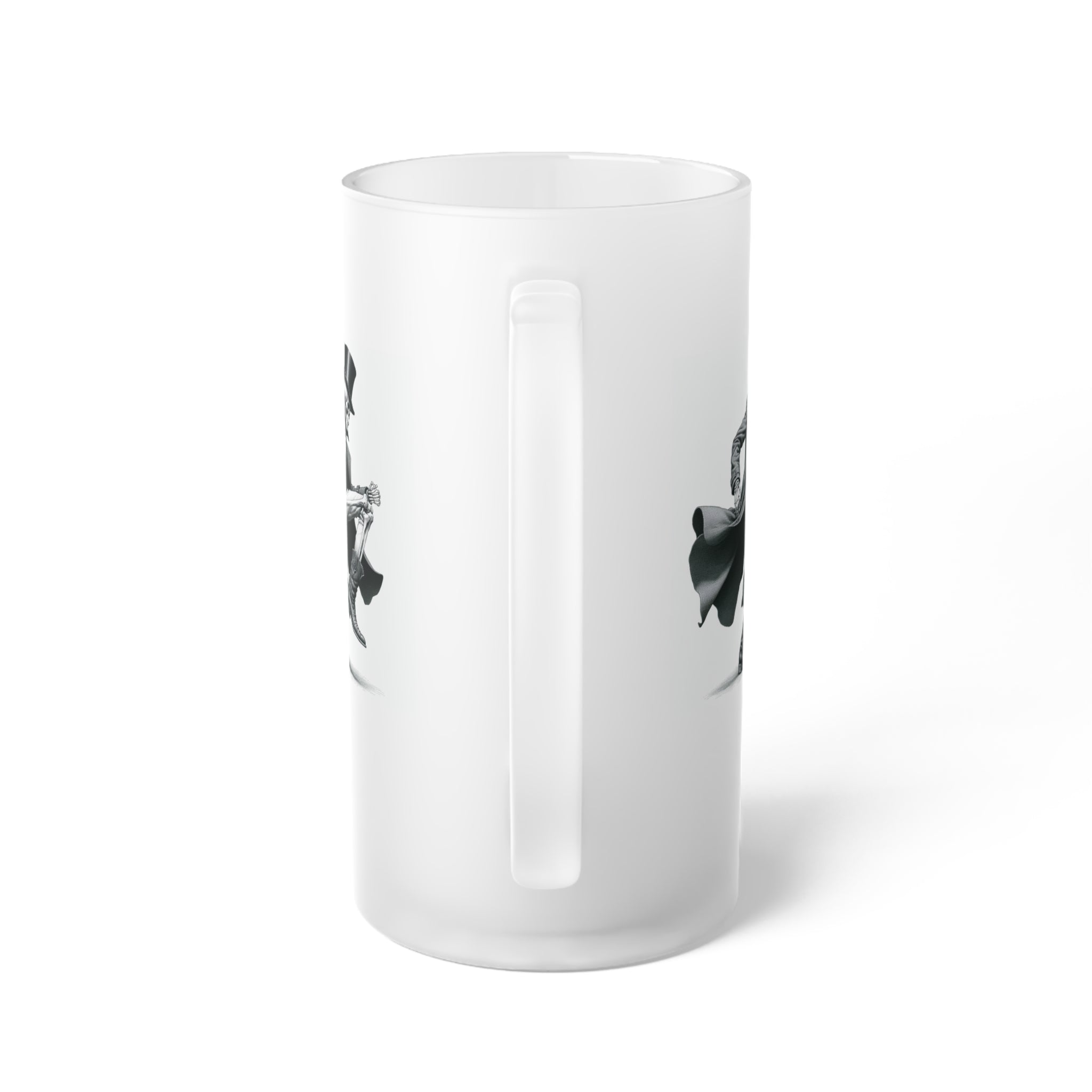 Frosted Glass Beer Mug - Skeleton