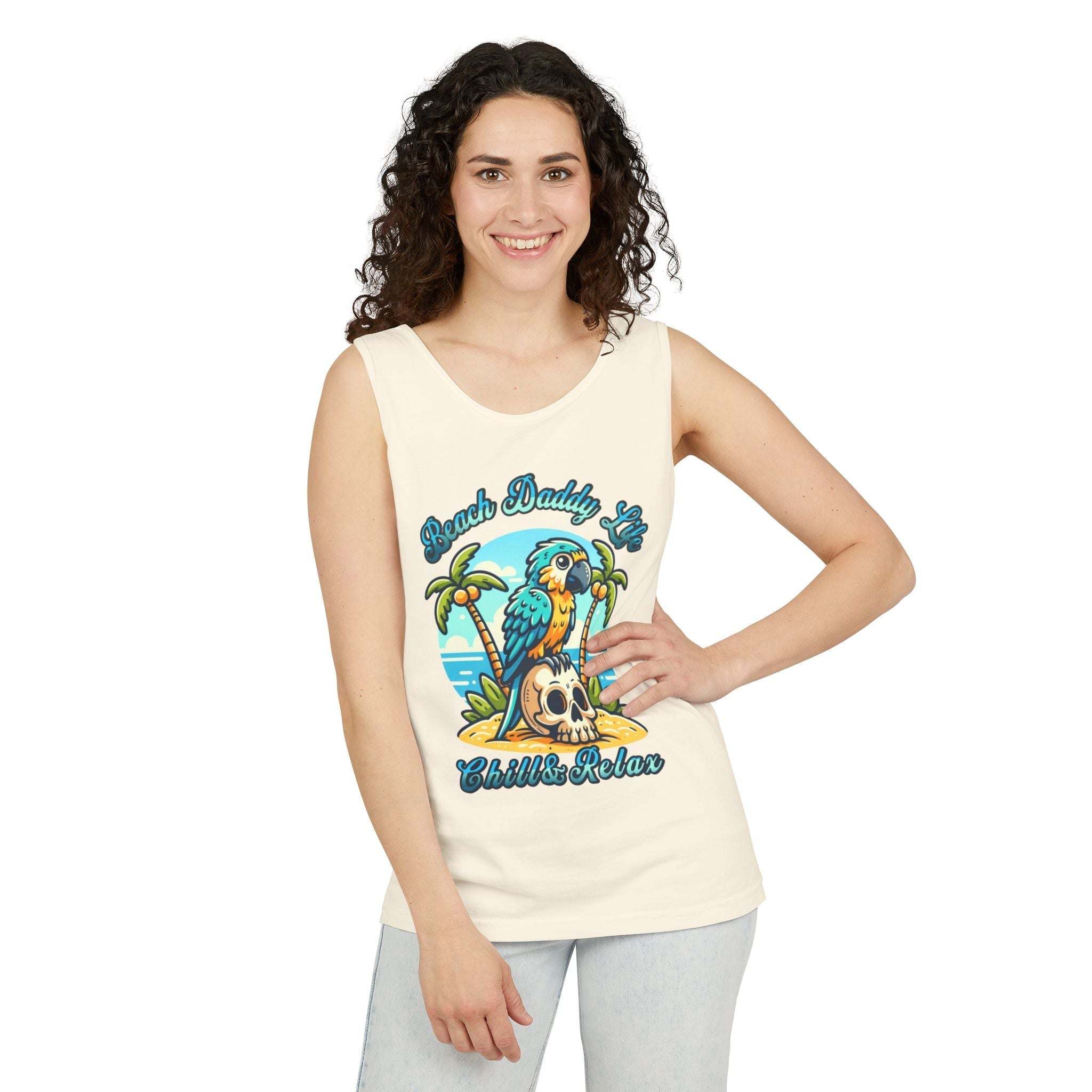 Beach Daddy Life Tank TopLeanne Roberts DesignsBeach Daddy Life Tank TopXS
S
M
L
XL
2XL
3XL




Width, in
16.50
17.50
19.50
21.25
23.00
25.00
27.00


Length, in
25.25
26.62
28.00
29.37
30.75
31.62
32.50



The Beach Daddy Life Tank Top e