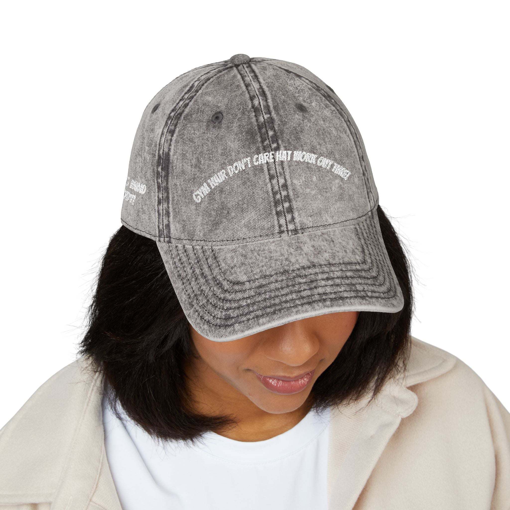 Vintage Embroidered Cap with Quirky Slogans