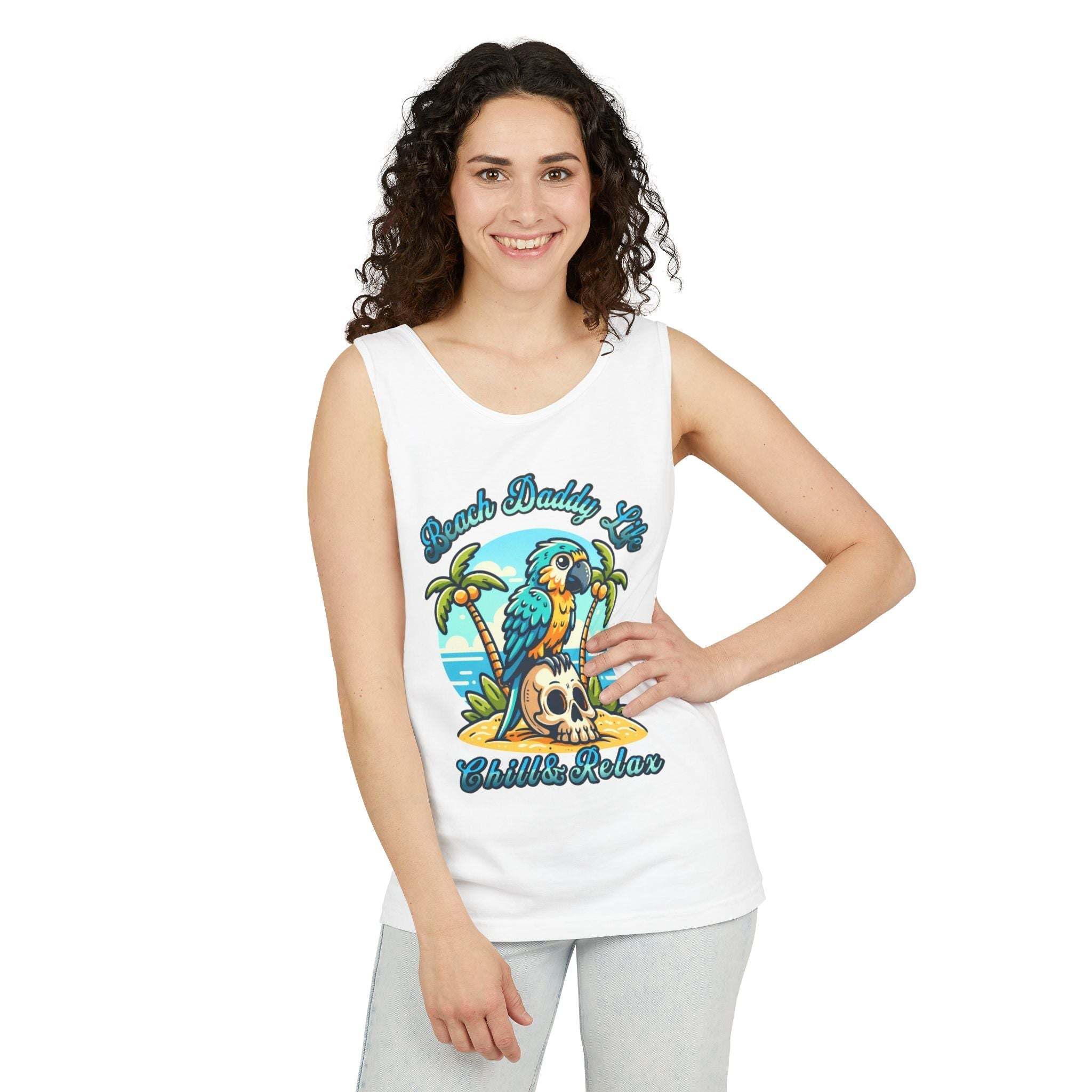 Beach Daddy Life Tank TopLeanne Roberts DesignsBeach Daddy Life Tank TopXS
S
M
L
XL
2XL
3XL




Width, in
16.50
17.50
19.50
21.25
23.00
25.00
27.00


Length, in
25.25
26.62
28.00
29.37
30.75
31.62
32.50



The Beach Daddy Life Tank Top e