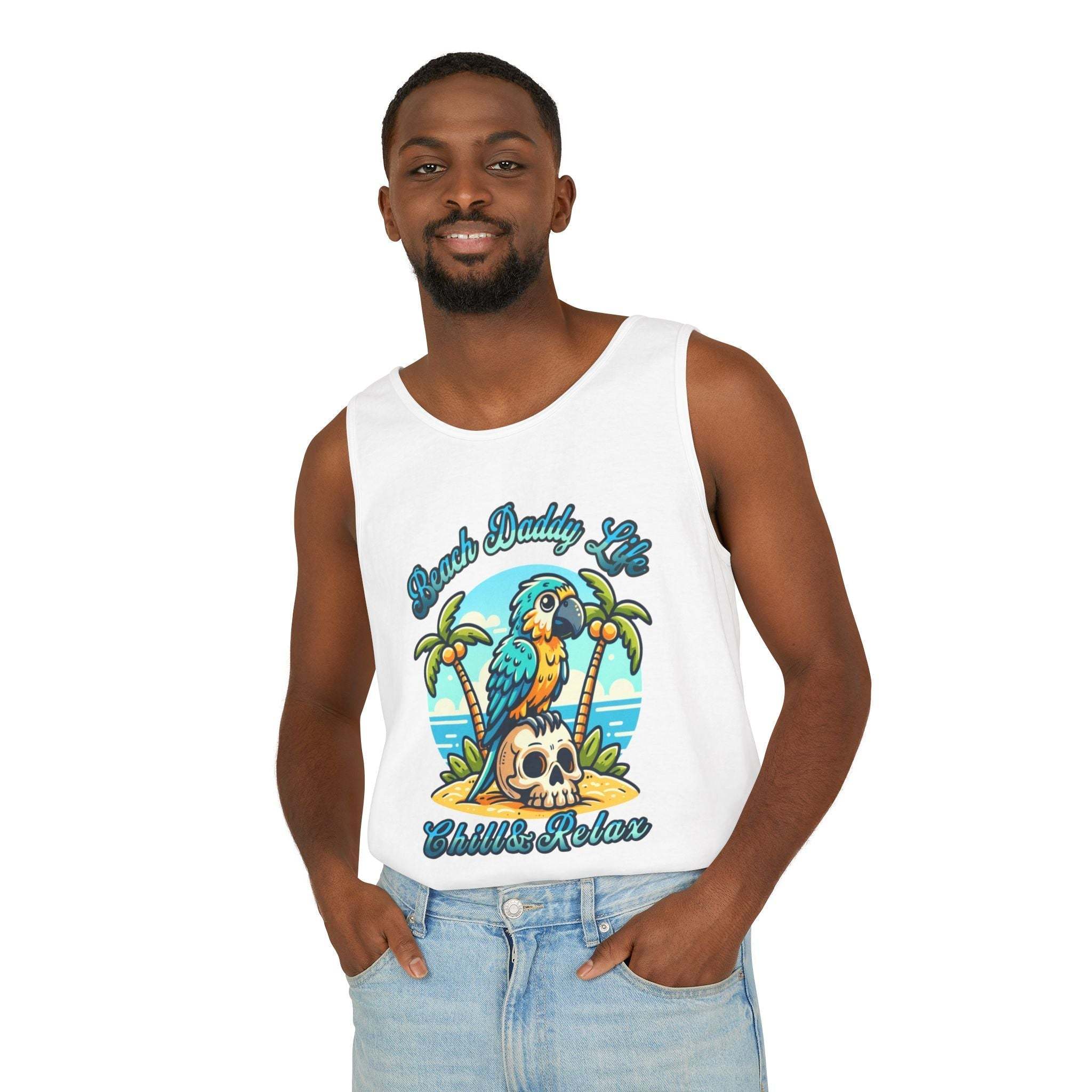 Beach Daddy Life Tank TopLeanne Roberts DesignsBeach Daddy Life Tank TopXS
S
M
L
XL
2XL
3XL




Width, in
16.50
17.50
19.50
21.25
23.00
25.00
27.00


Length, in
25.25
26.62
28.00
29.37
30.75
31.62
32.50



The Beach Daddy Life Tank Top e