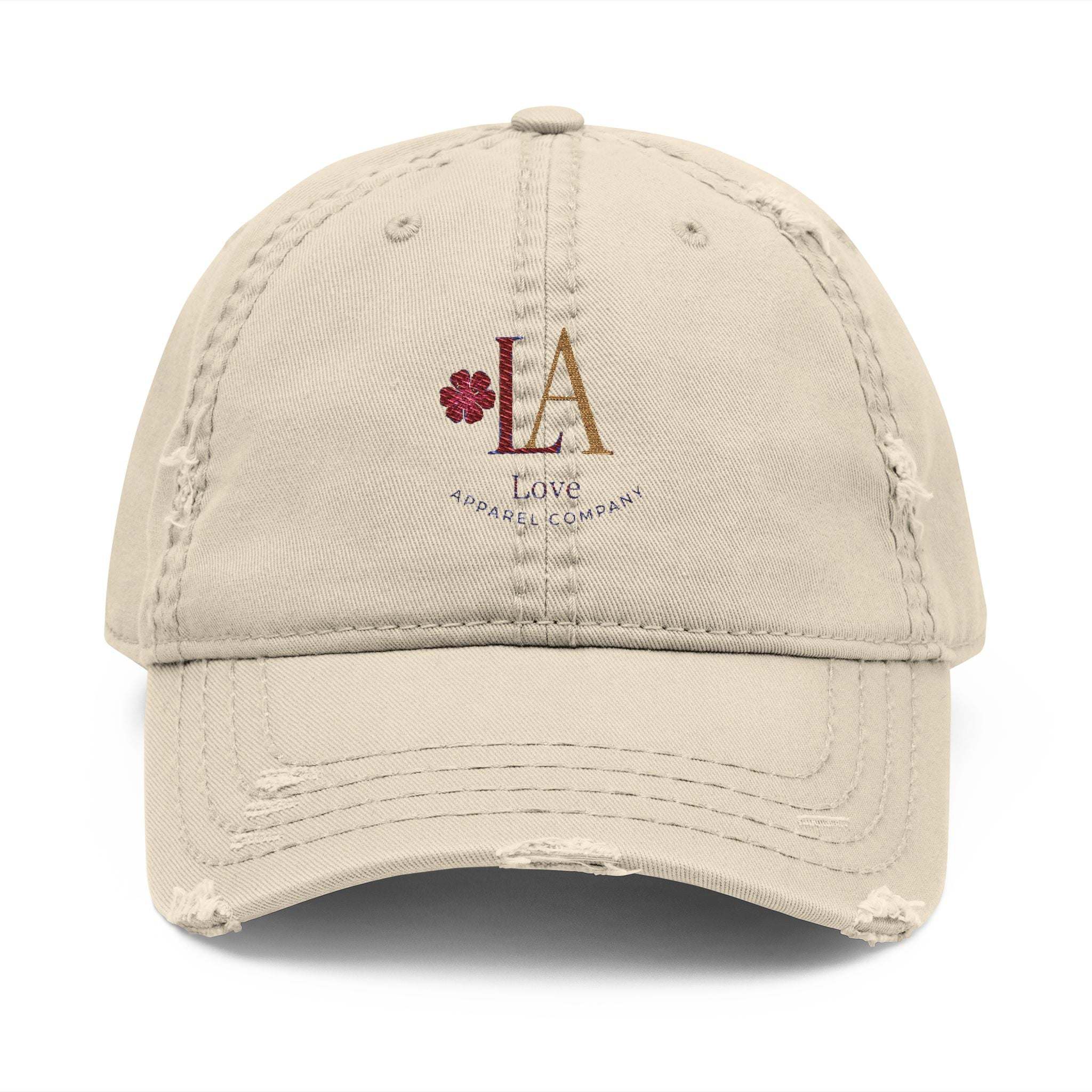 Embroidery Distressed Dad Hat - LA Love Apparel Design