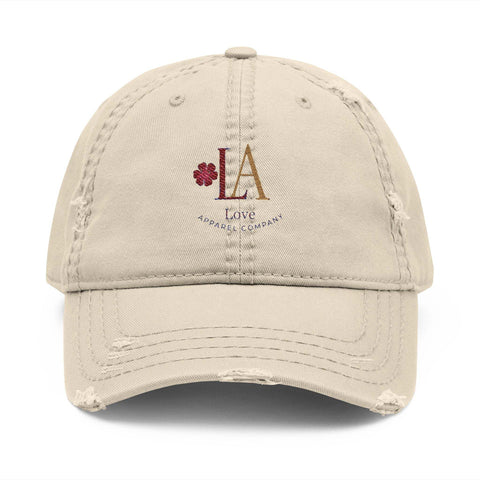 Embroidery Distressed Dad Hat - LA Love Apparel Design