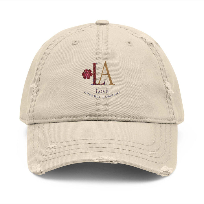 Embroidery Distressed Dad Hat - LA Love Apparel Design