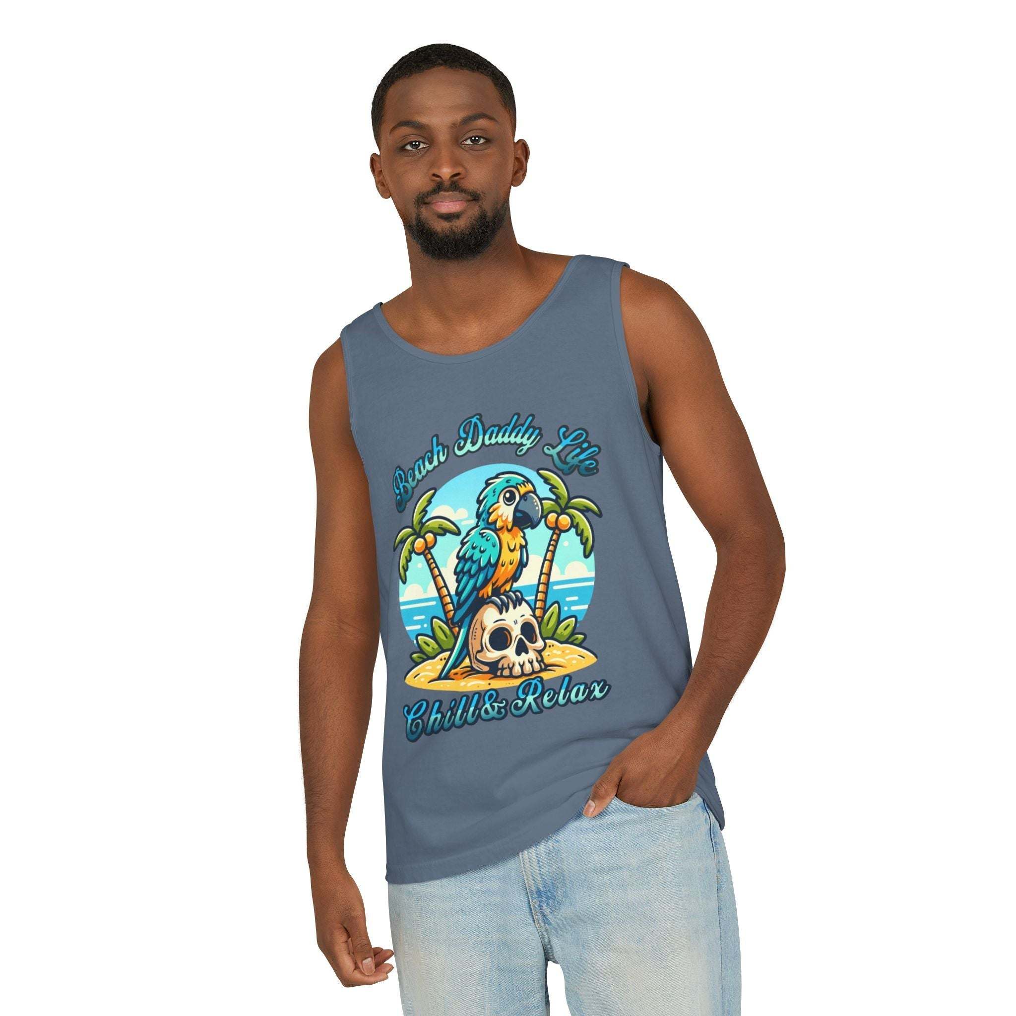 Beach Daddy Life Tank TopLeanne Roberts DesignsBeach Daddy Life Tank TopXS
S
M
L
XL
2XL
3XL




Width, in
16.50
17.50
19.50
21.25
23.00
25.00
27.00


Length, in
25.25
26.62
28.00
29.37
30.75
31.62
32.50



The Beach Daddy Life Tank Top e