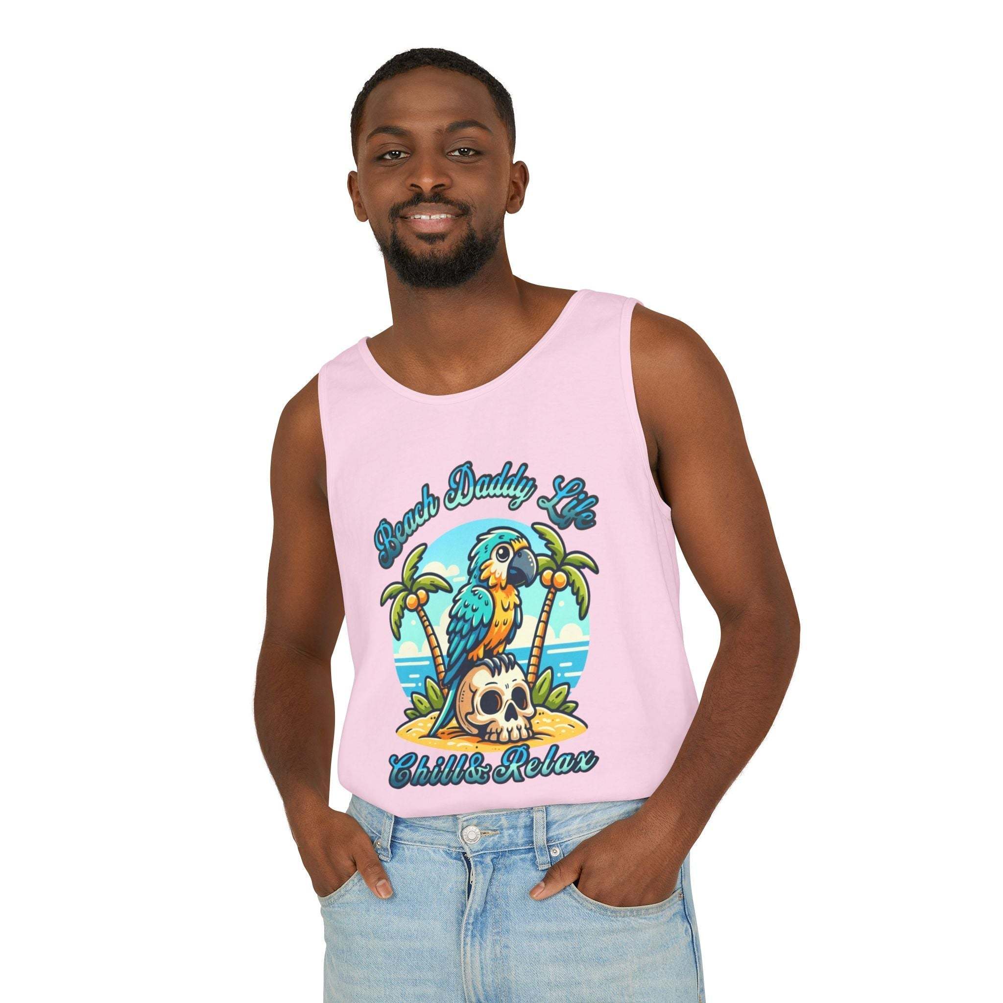 Beach Daddy Life Tank TopLeanne Roberts DesignsBeach Daddy Life Tank TopXS
S
M
L
XL
2XL
3XL




Width, in
16.50
17.50
19.50
21.25
23.00
25.00
27.00


Length, in
25.25
26.62
28.00
29.37
30.75
31.62
32.50



The Beach Daddy Life Tank Top e
