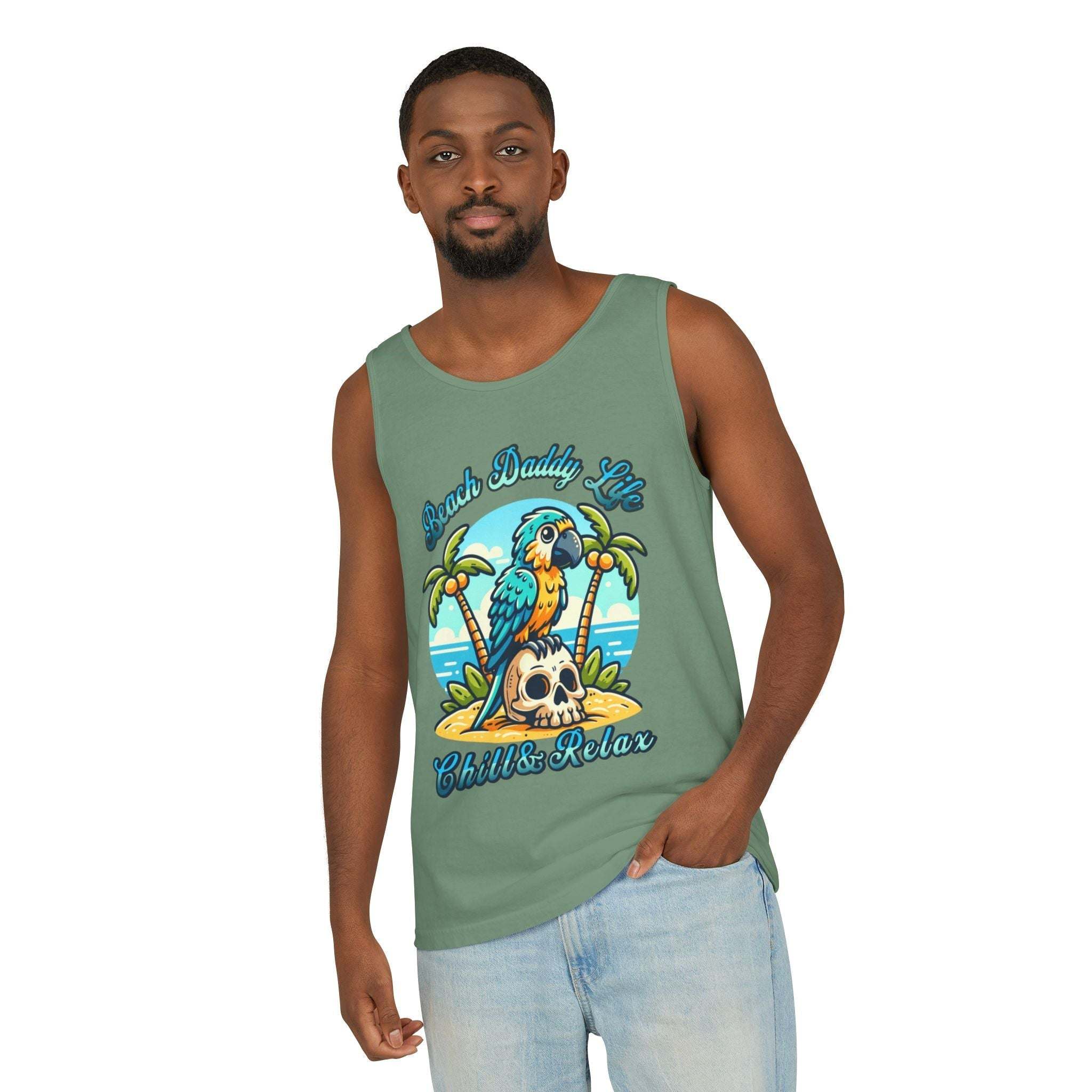 Beach Daddy Life Tank TopLeanne Roberts DesignsBeach Daddy Life Tank TopXS
S
M
L
XL
2XL
3XL




Width, in
16.50
17.50
19.50
21.25
23.00
25.00
27.00


Length, in
25.25
26.62
28.00
29.37
30.75
31.62
32.50



The Beach Daddy Life Tank Top e