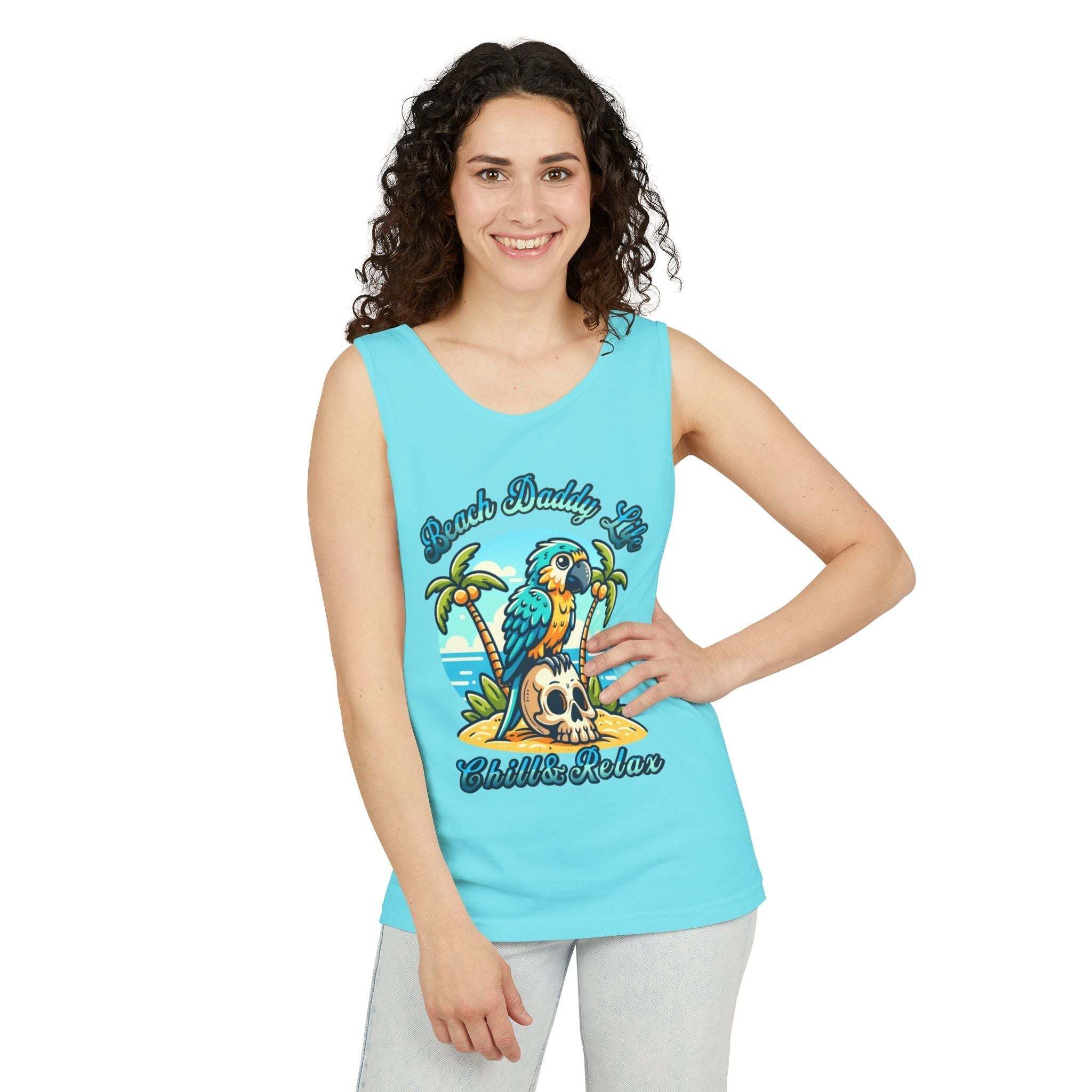 Beach Daddy Life Tank TopLeanne Roberts DesignsBeach Daddy Life Tank TopXS
S
M
L
XL
2XL
3XL




Width, in
16.50
17.50
19.50
21.25
23.00
25.00
27.00


Length, in
25.25
26.62
28.00
29.37
30.75
31.62
32.50



The Beach Daddy Life Tank Top e