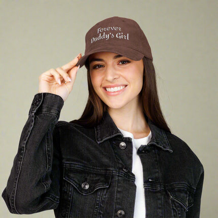 Woman wearing a vintage corduroy cap in maroon with 
