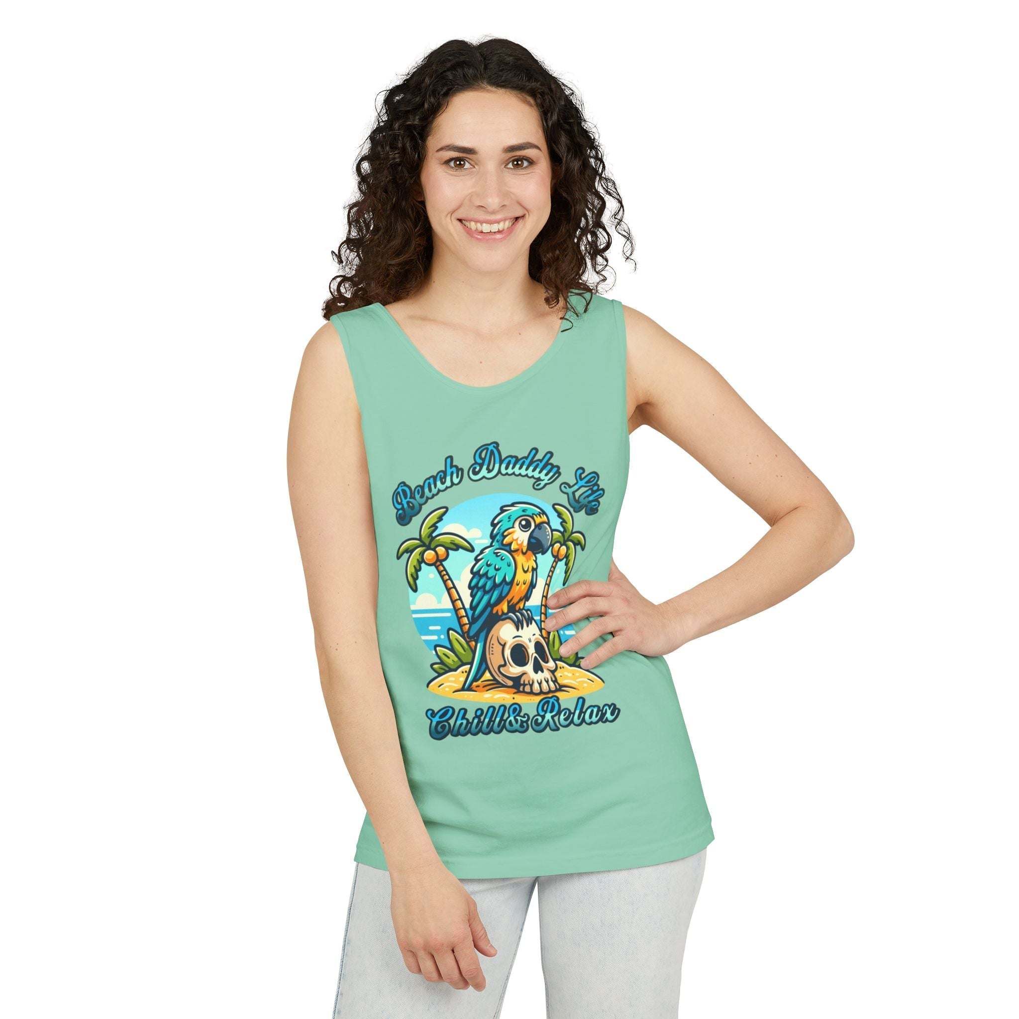 Beach Daddy Life Tank TopLeanne Roberts DesignsBeach Daddy Life Tank TopXS
S
M
L
XL
2XL
3XL




Width, in
16.50
17.50
19.50
21.25
23.00
25.00
27.00


Length, in
25.25
26.62
28.00
29.37
30.75
31.62
32.50



The Beach Daddy Life Tank Top e