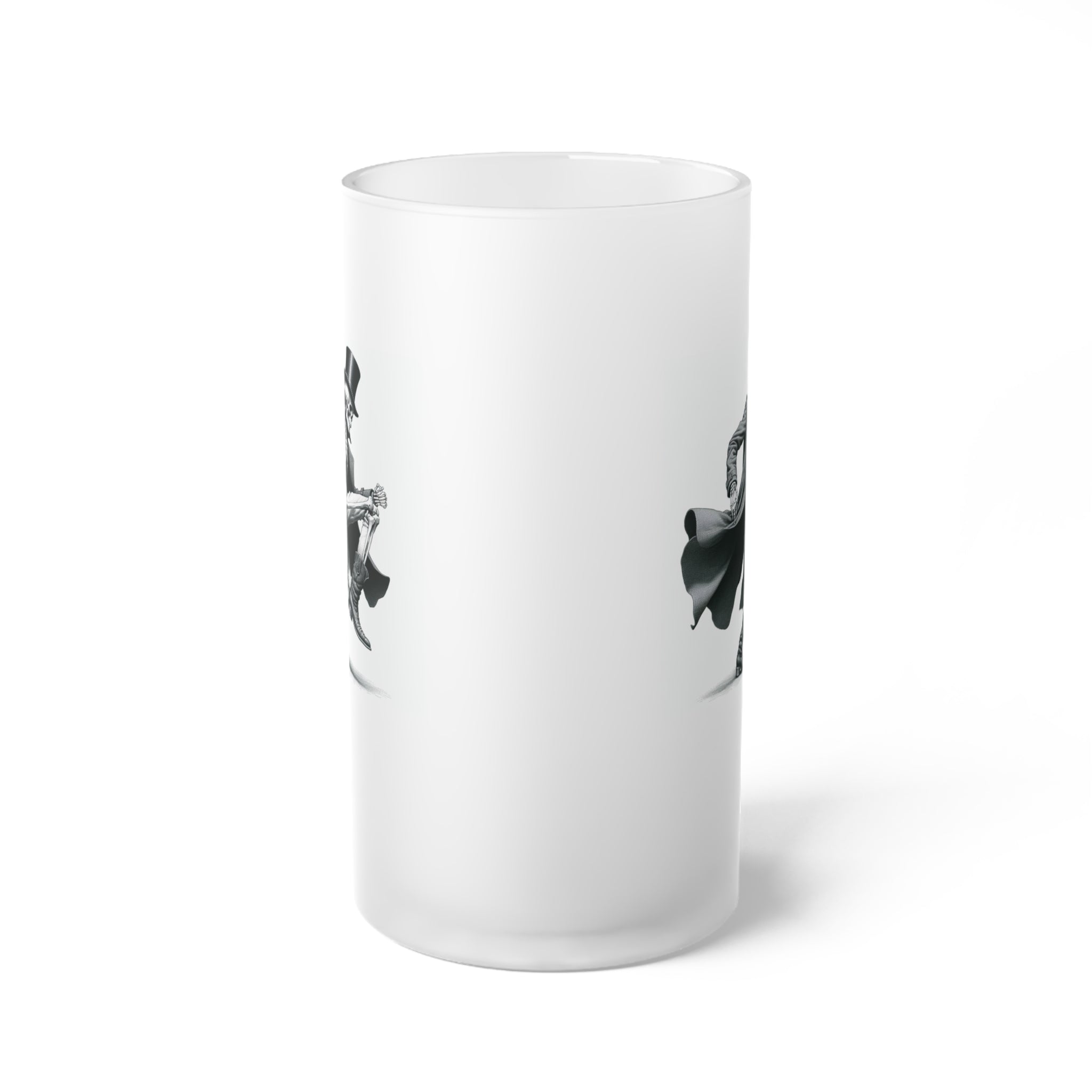 Frosted Glass Beer Mug - Skeleton