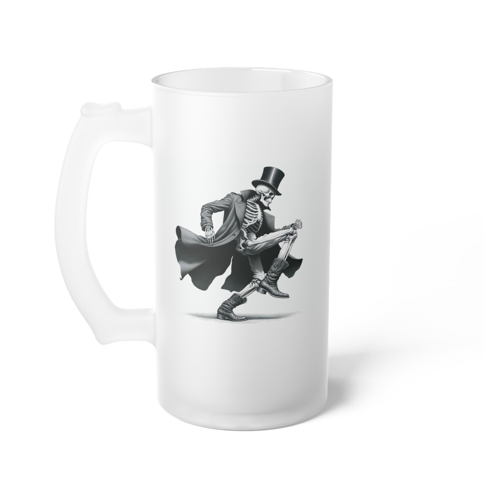 Frosted Glass Beer Mug - Skeleton