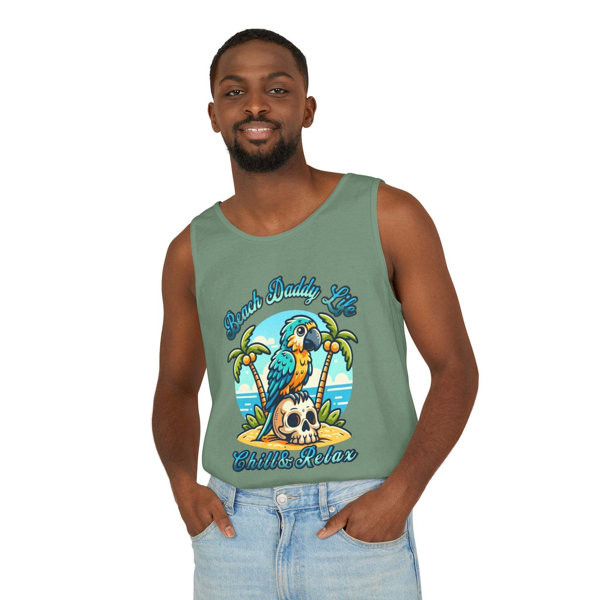Beach Daddy Life Tank TopLeanne Roberts DesignsBeach Daddy Life Tank TopXS
S
M
L
XL
2XL
3XL




Width, in
16.50
17.50
19.50
21.25
23.00
25.00
27.00


Length, in
25.25
26.62
28.00
29.37
30.75
31.62
32.50



The Beach Daddy Life Tank Top e