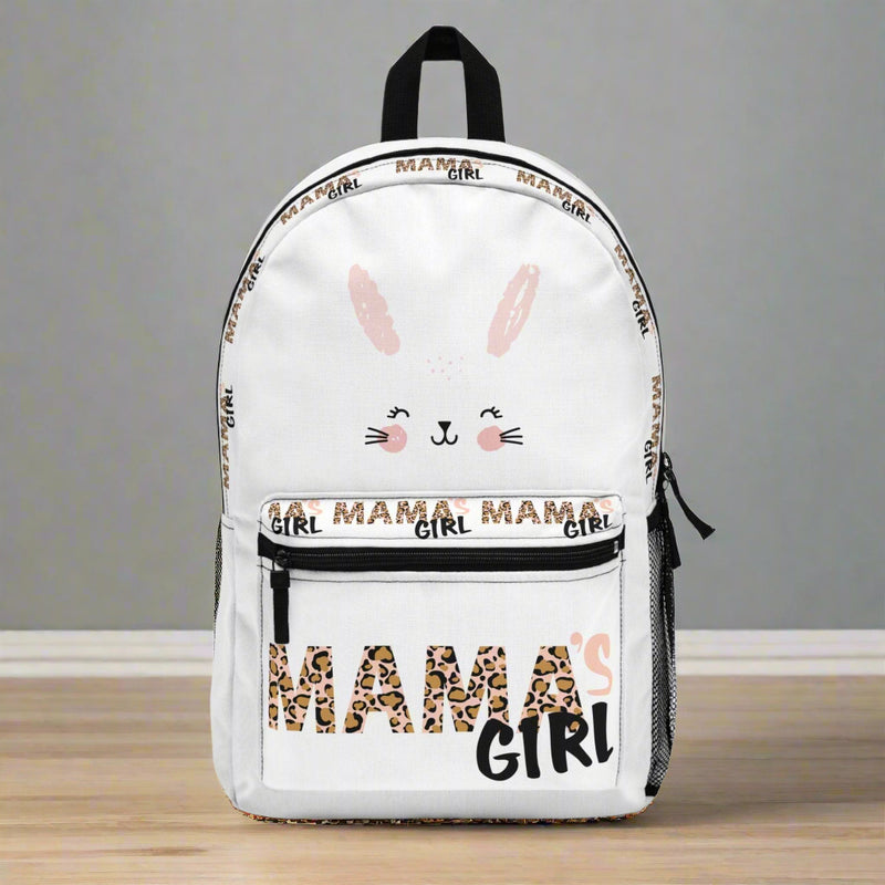 Mama's Girl Backpack - Cute Bunny Kids School Bag & Trendy Bookbag