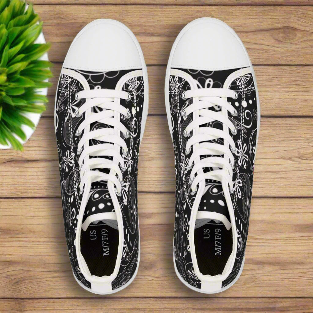 High Top Sneakers | Trendy Floral Patterned Summer Footwear for Women