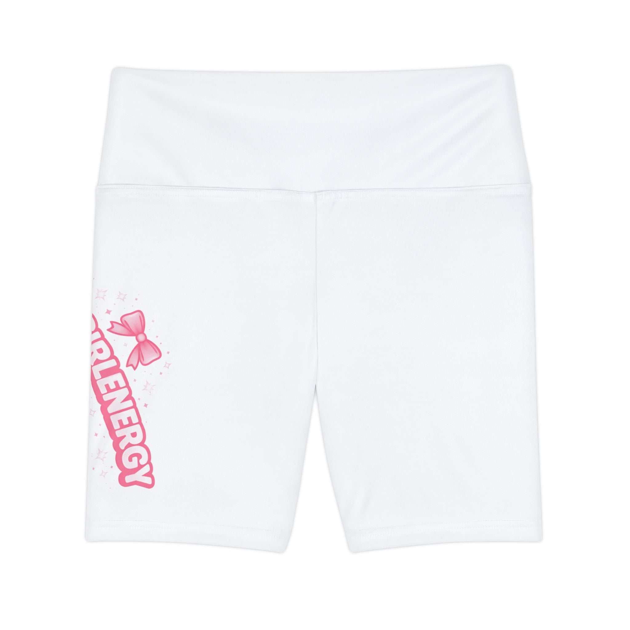 Workout Shorts — 'Baby Girl Energy' Pink Graphic Activewear
