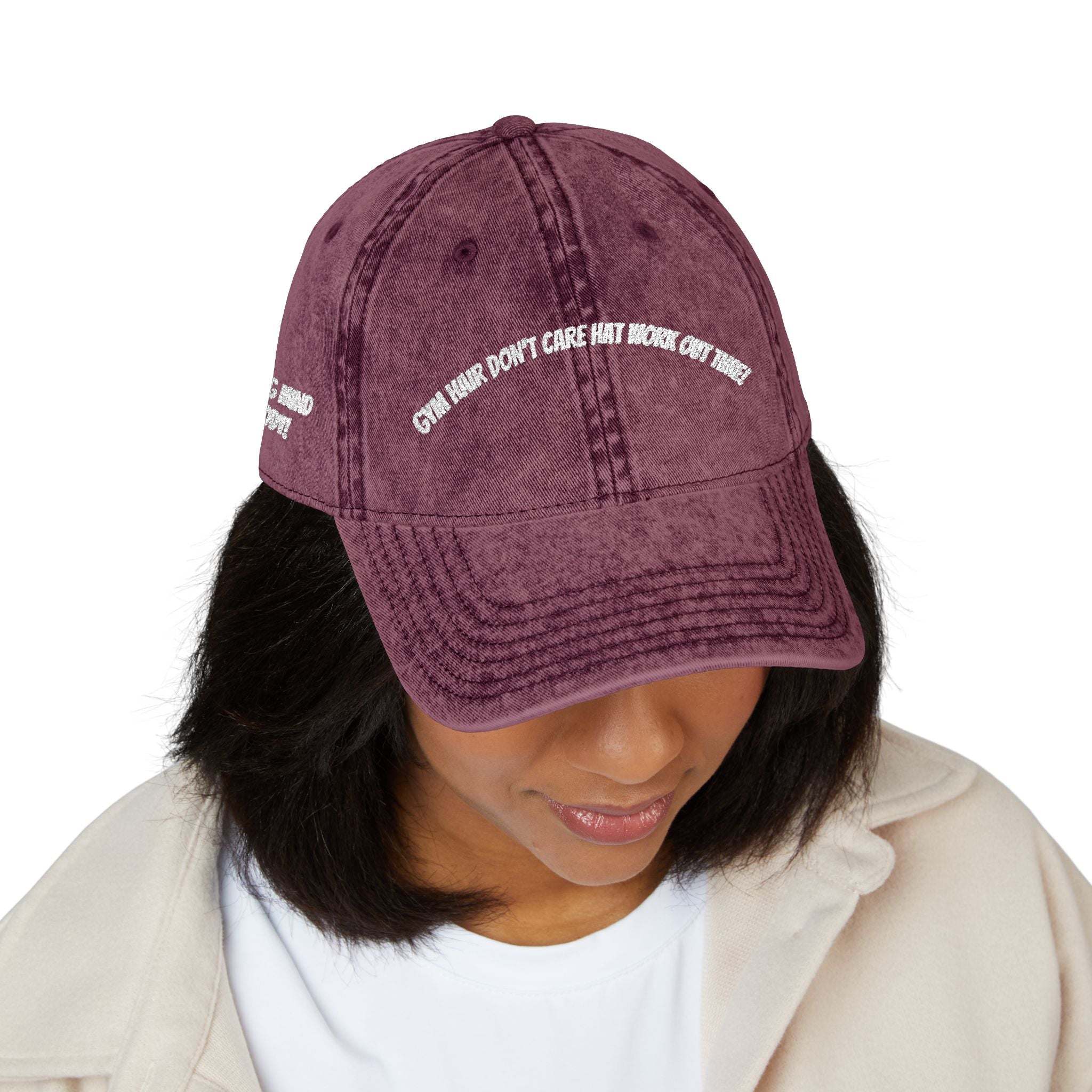 Vintage Embroidered Cap with Quirky Slogans