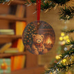 Cozy Bear Christmas Metal Ornament