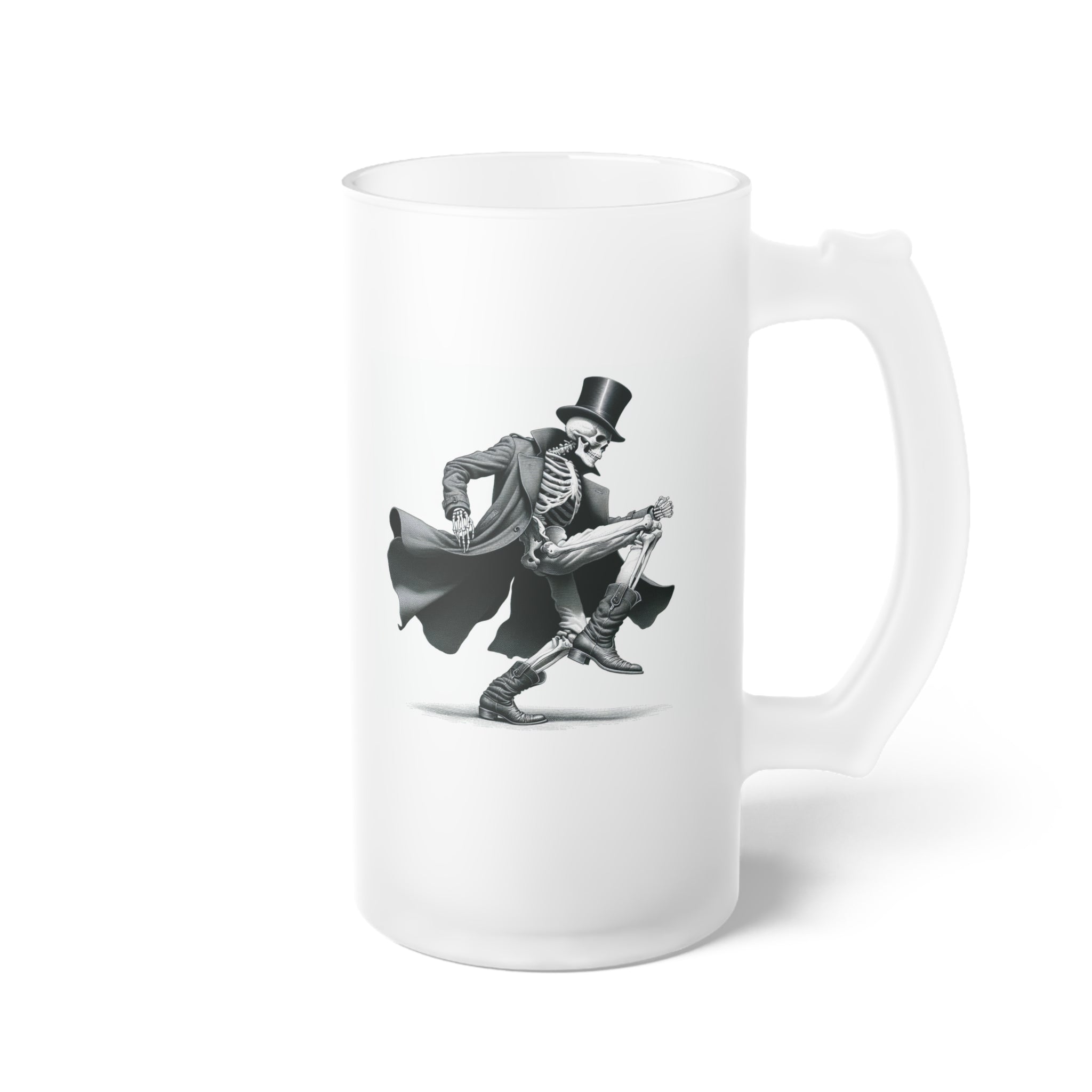 Frosted Glass Beer Mug - Skeleton