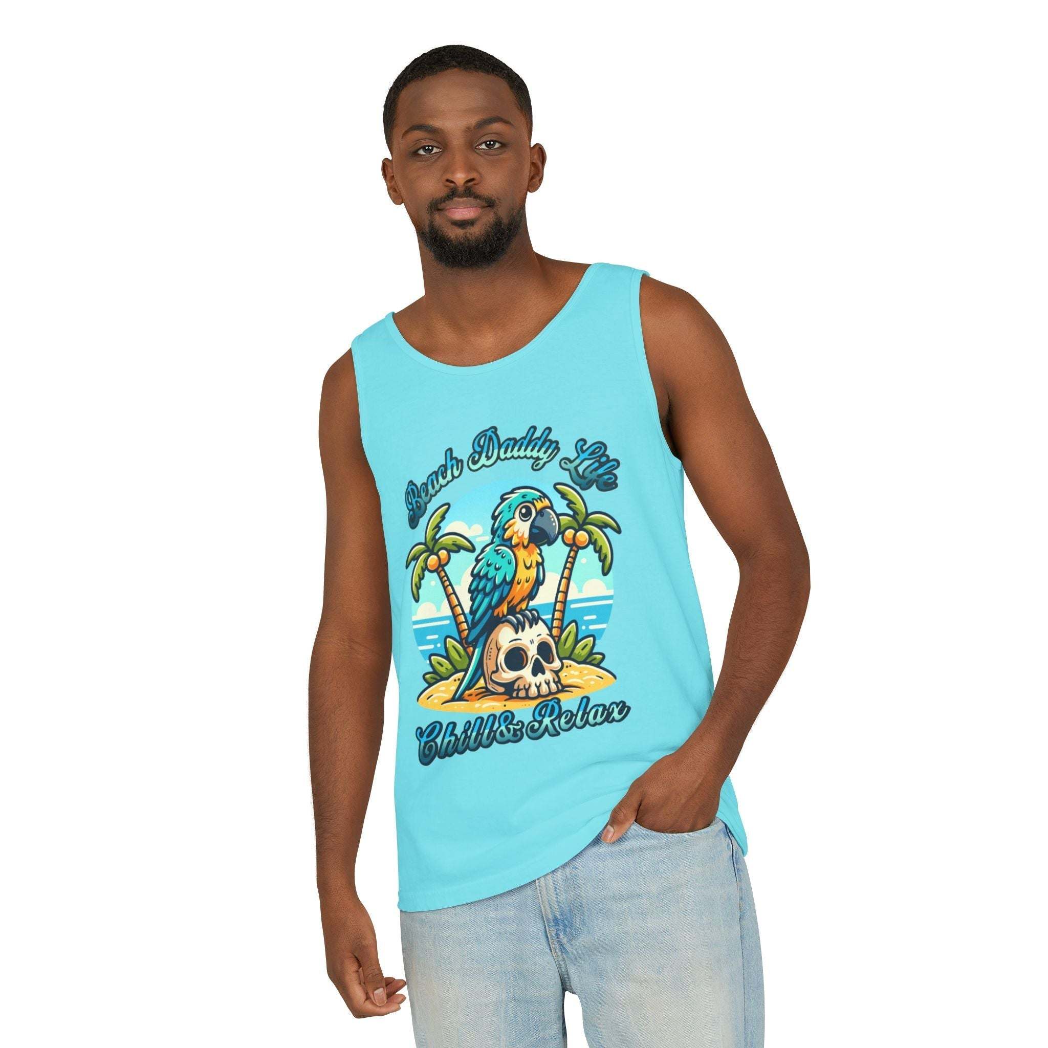 Beach Daddy Life Tank TopLeanne Roberts DesignsBeach Daddy Life Tank TopXS
S
M
L
XL
2XL
3XL




Width, in
16.50
17.50
19.50
21.25
23.00
25.00
27.00


Length, in
25.25
26.62
28.00
29.37
30.75
31.62
32.50



The Beach Daddy Life Tank Top e