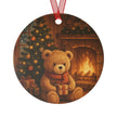 Cozy Bear Christmas Metal Ornament