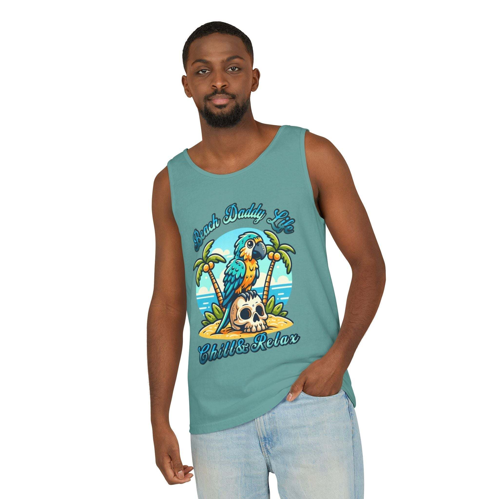 Beach Daddy Life Tank TopLeanne Roberts DesignsBeach Daddy Life Tank TopXS
S
M
L
XL
2XL
3XL




Width, in
16.50
17.50
19.50
21.25
23.00
25.00
27.00


Length, in
25.25
26.62
28.00
29.37
30.75
31.62
32.50



The Beach Daddy Life Tank Top e