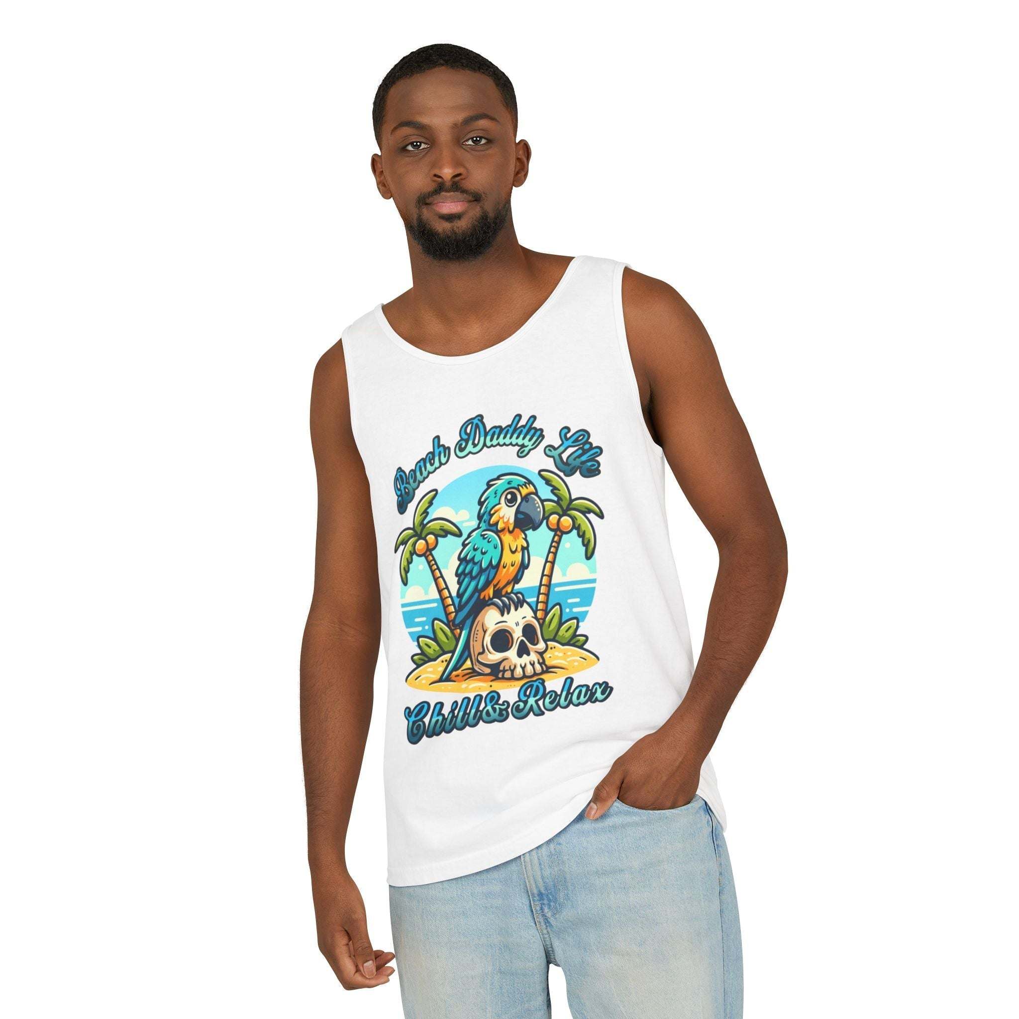 Beach Daddy Life Tank TopLeanne Roberts DesignsBeach Daddy Life Tank TopXS
S
M
L
XL
2XL
3XL




Width, in
16.50
17.50
19.50
21.25
23.00
25.00
27.00


Length, in
25.25
26.62
28.00
29.37
30.75
31.62
32.50



The Beach Daddy Life Tank Top e