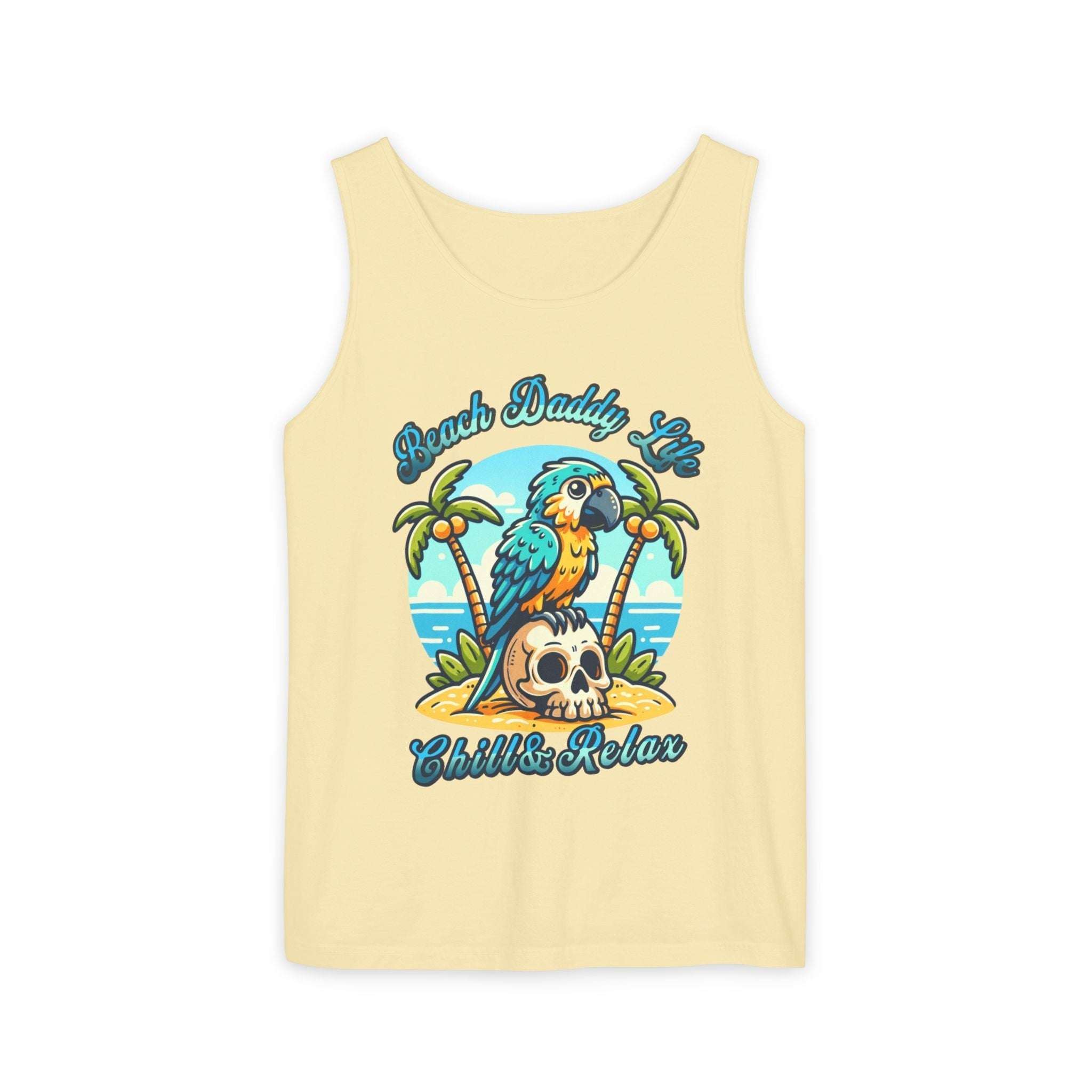 Beach Daddy Life Tank TopLeanne Roberts DesignsBeach Daddy Life Tank TopXS
S
M
L
XL
2XL
3XL




Width, in
16.50
17.50
19.50
21.25
23.00
25.00
27.00


Length, in
25.25
26.62
28.00
29.37
30.75
31.62
32.50



The Beach Daddy Life Tank Top e