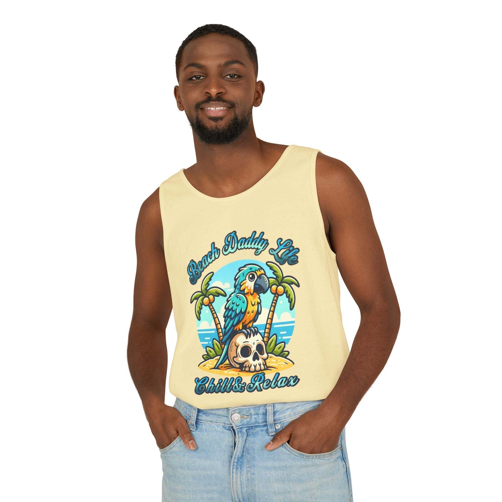 Beach Daddy Life Tank TopLeanne Roberts DesignsBeach Daddy Life Tank TopXS
S
M
L
XL
2XL
3XL




Width, in
16.50
17.50
19.50
21.25
23.00
25.00
27.00


Length, in
25.25
26.62
28.00
29.37
30.75
31.62
32.50



The Beach Daddy Life Tank Top e