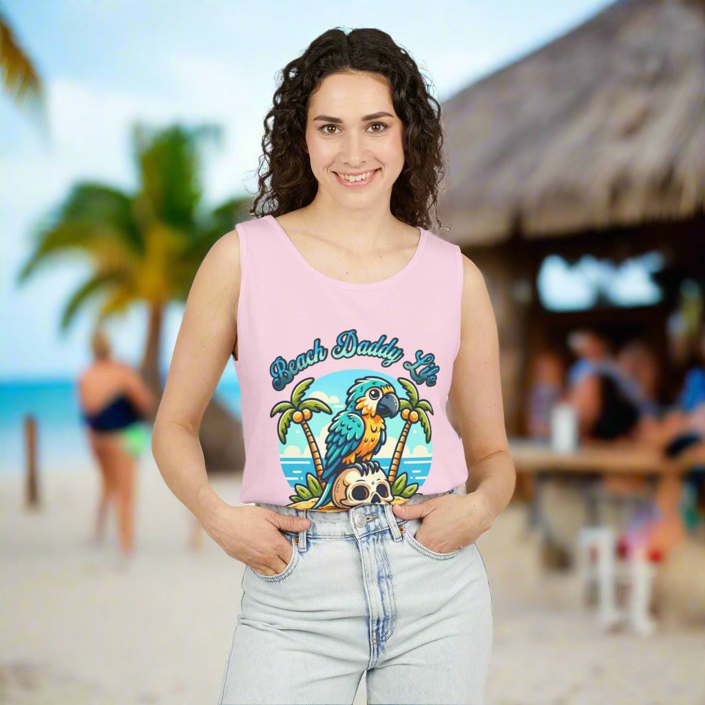 Beach Daddy Life Tank TopLeanne Roberts DesignsBeach Daddy Life Tank TopXS
S
M
L
XL
2XL
3XL




Width, in
16.50
17.50
19.50
21.25
23.00
25.00
27.00


Length, in
25.25
26.62
28.00
29.37
30.75
31.62
32.50



The Beach Daddy Life Tank Top e