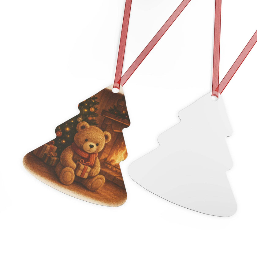 Cozy Bear Christmas Metal Ornament