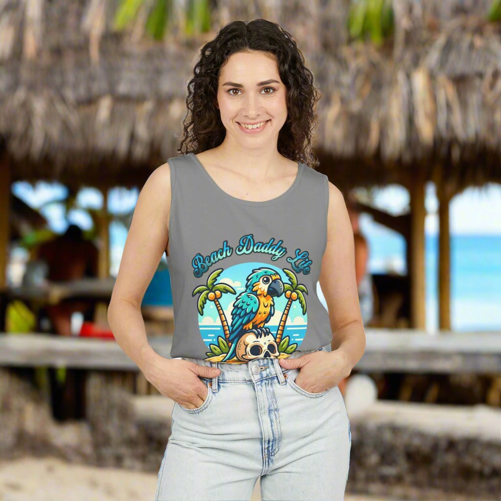 Beach Daddy Life Tank TopLeanne Roberts DesignsBeach Daddy Life Tank TopXS
S
M
L
XL
2XL
3XL




Width, in
16.50
17.50
19.50
21.25
23.00
25.00
27.00


Length, in
25.25
26.62
28.00
29.37
30.75
31.62
32.50



The Beach Daddy Life Tank Top e